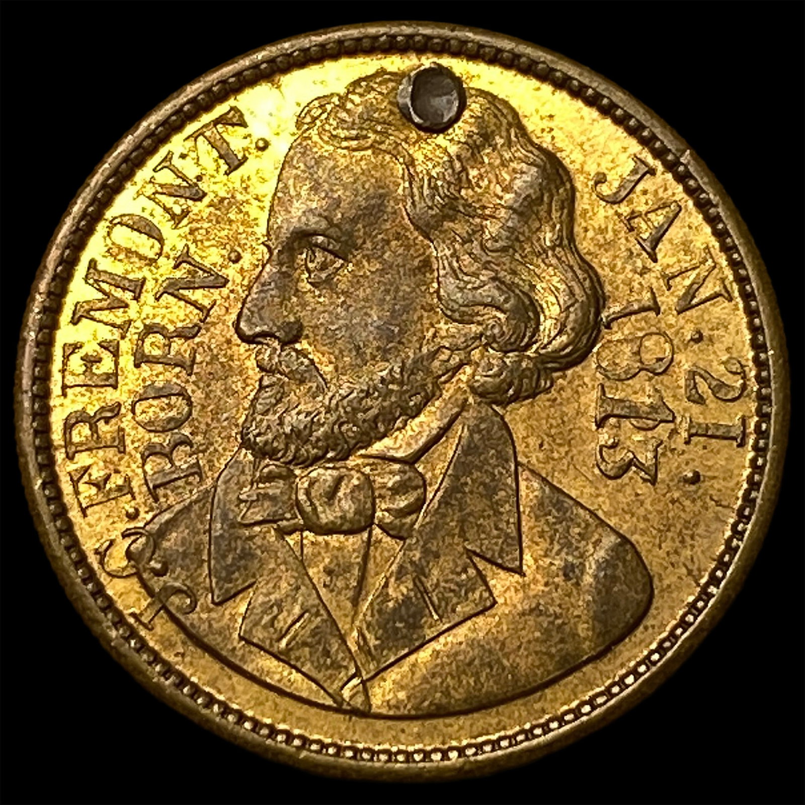 John C. Fremont political token from the 1856 U.S. presidential campaign. HIGH GRADE: John C. Fremont political token from the 1856 U.S. presidential campaign. HIGH GRADE