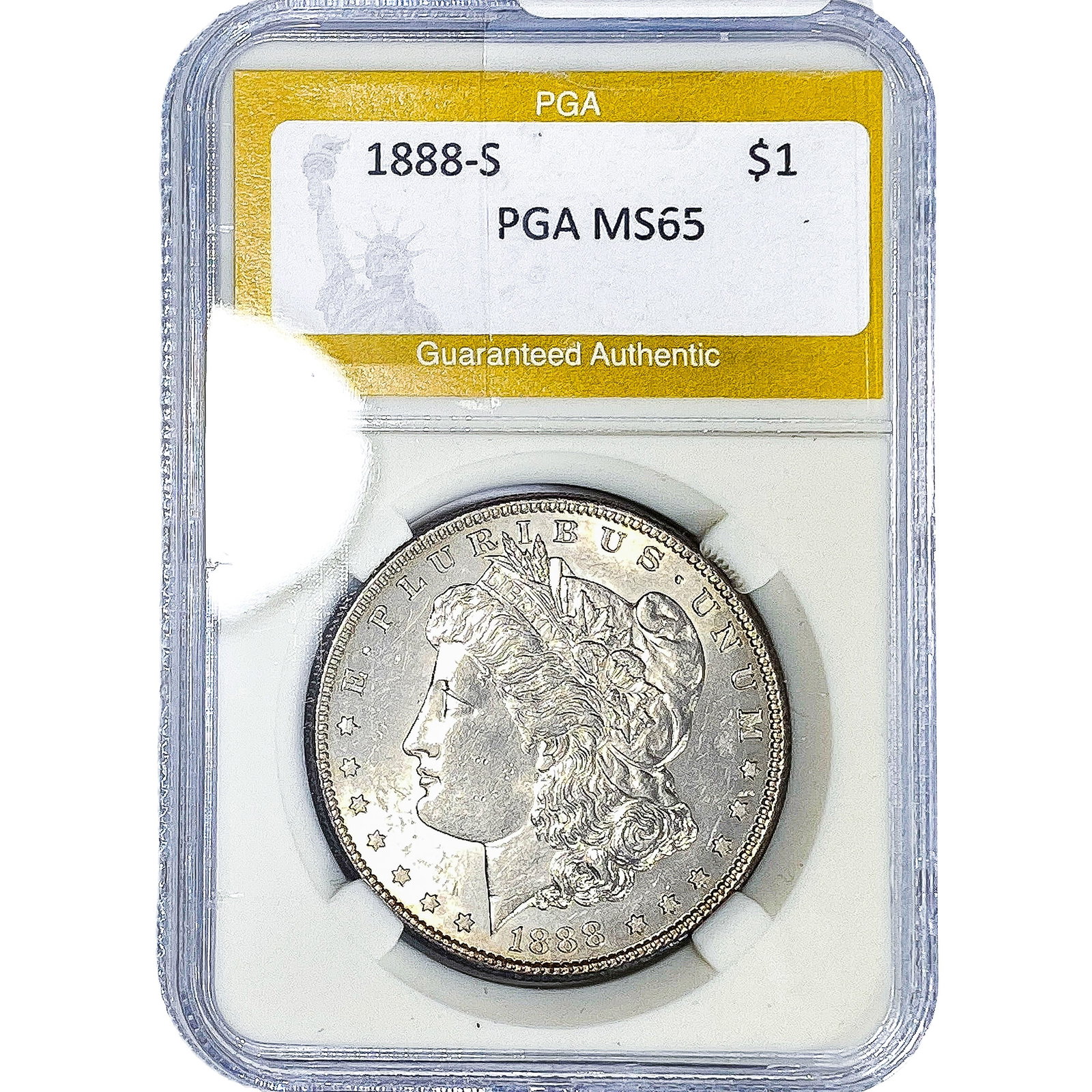 1888-S Morgan Silver Dollar PGA MS65: 1888-S Morgan Silver Dollar PGA MS65