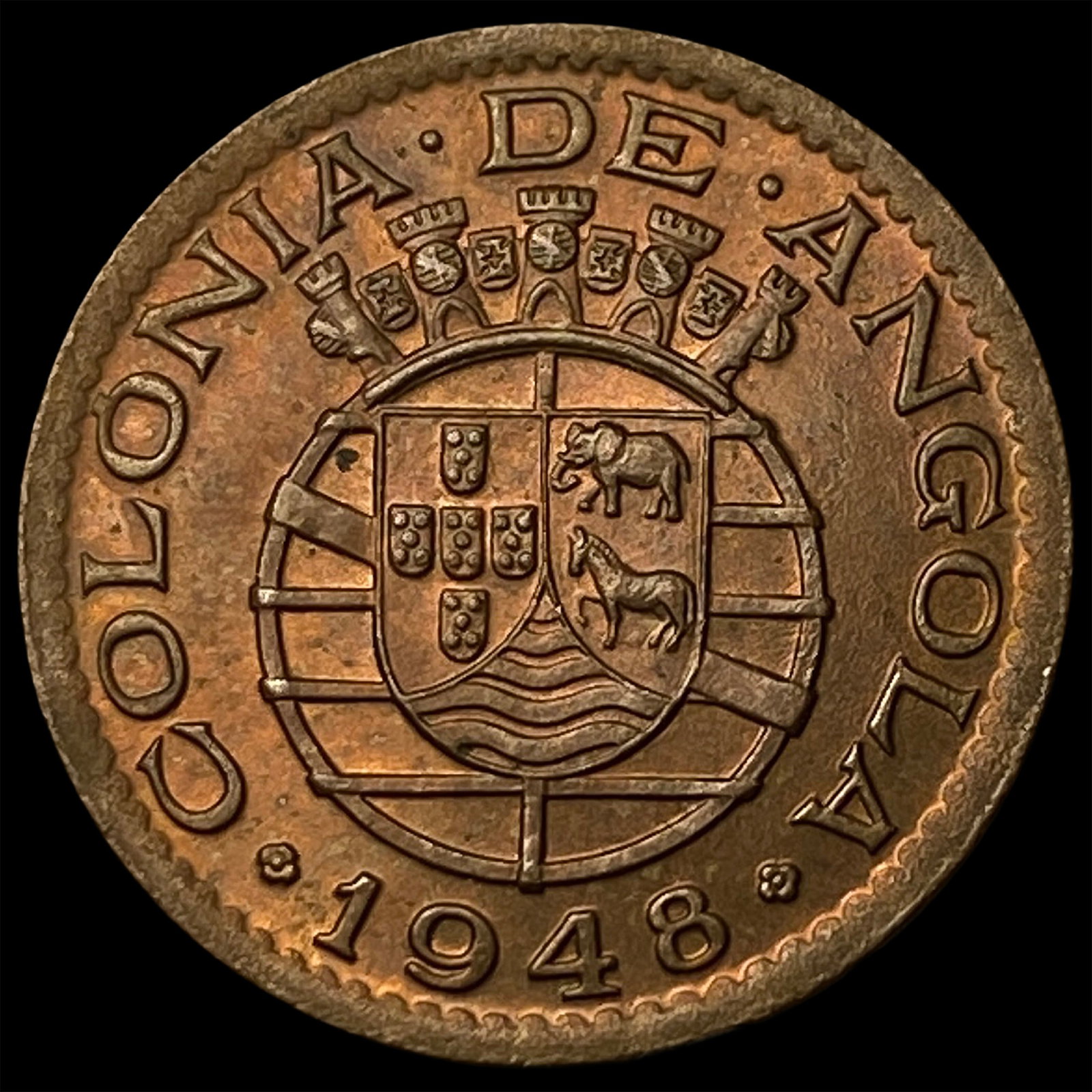 1948 Angola Copper 20 Centavos (1 of 2)