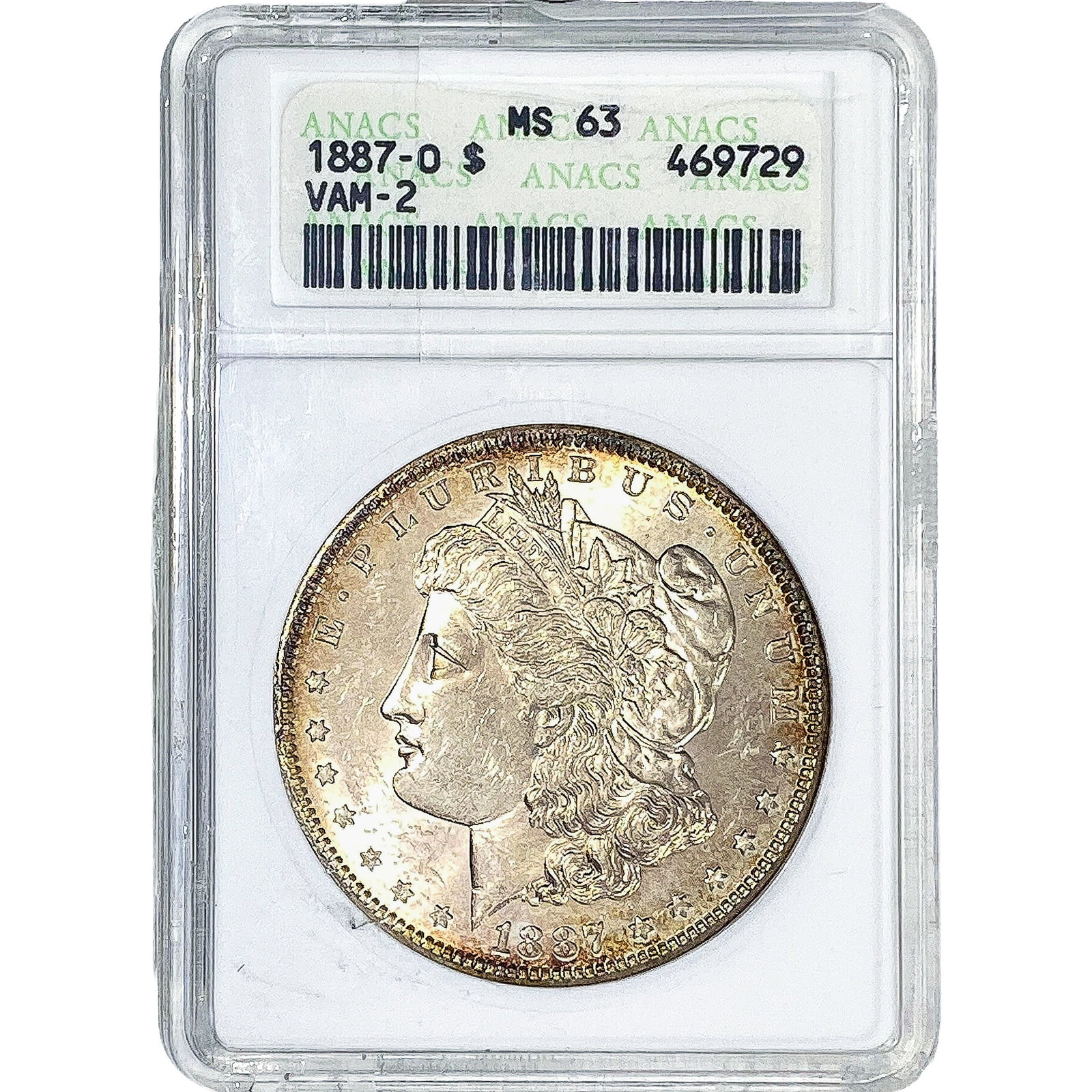 1887-O Morgan Silver Dollar ANACS MS63 VAVM-2 (1 of 2)