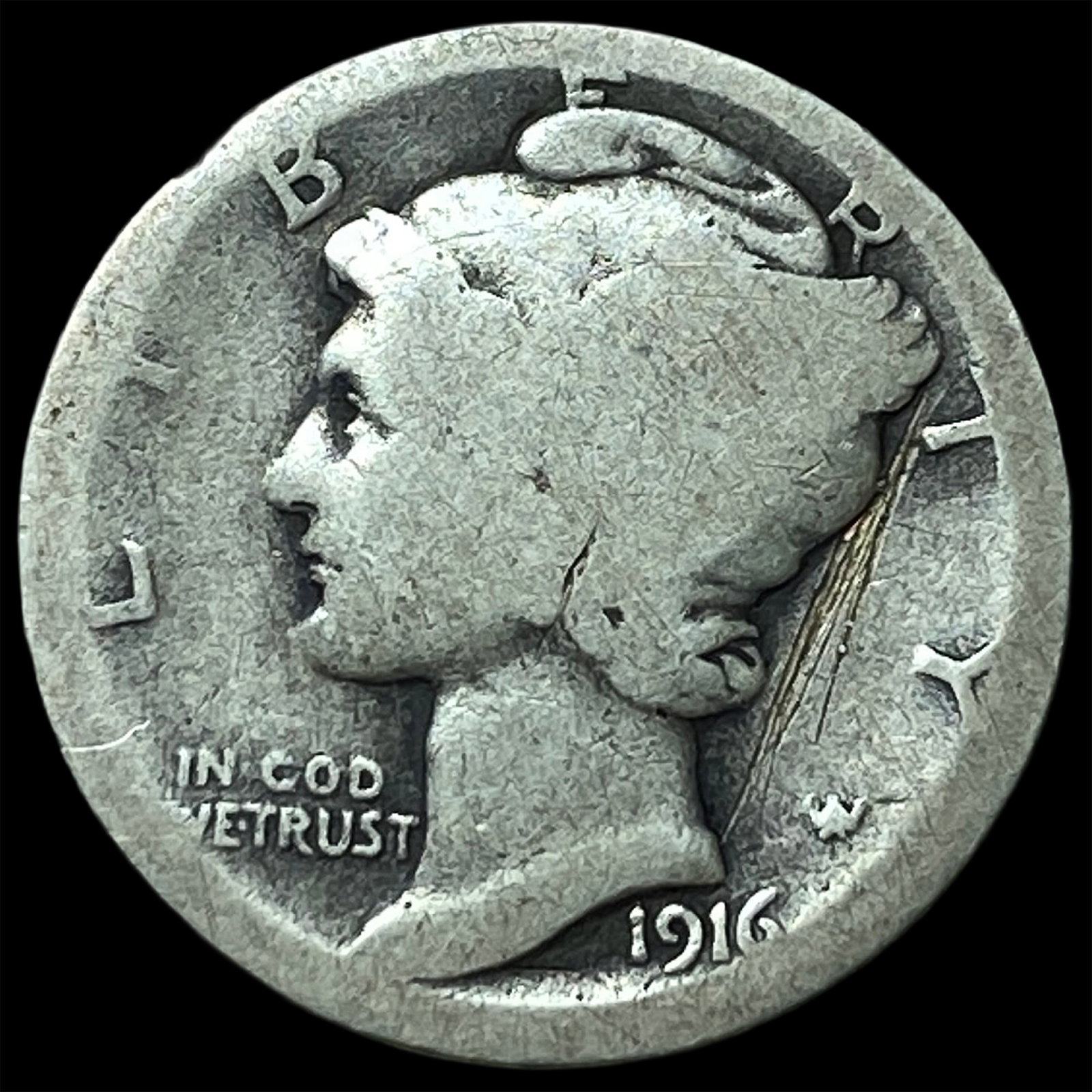 1916 Mercury Dime NICELY CIRCULATED: 1916 Mercury Dime NICELY CIRCULATED