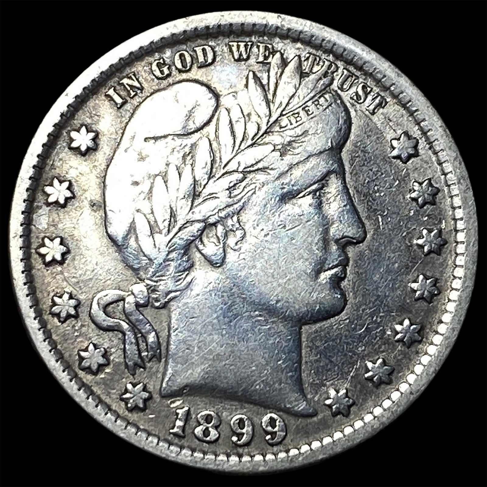 1899 Silver Barber Quarter NEARLY UNCIRCULATED (1 of 2)