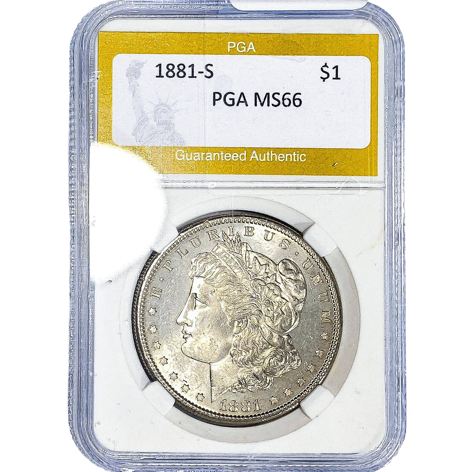 1881-S Morgan Silver Dollar PGA MS66: 1881-S Morgan Silver Dollar PGA MS66