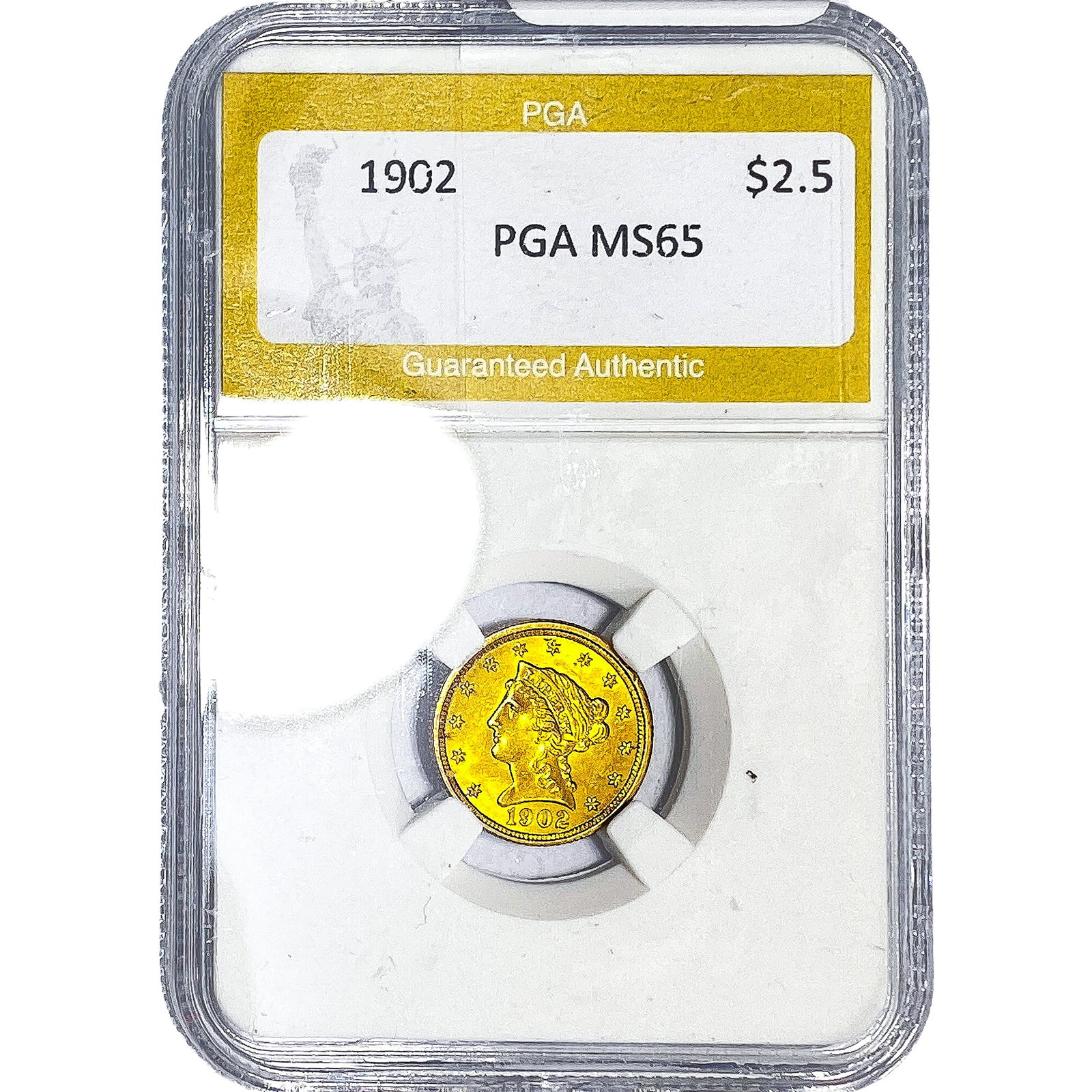 1902 $2.50 Gold Quarter Eagle PGA MS65: 1902 $2.50 Gold Quarter Eagle PGA MS65