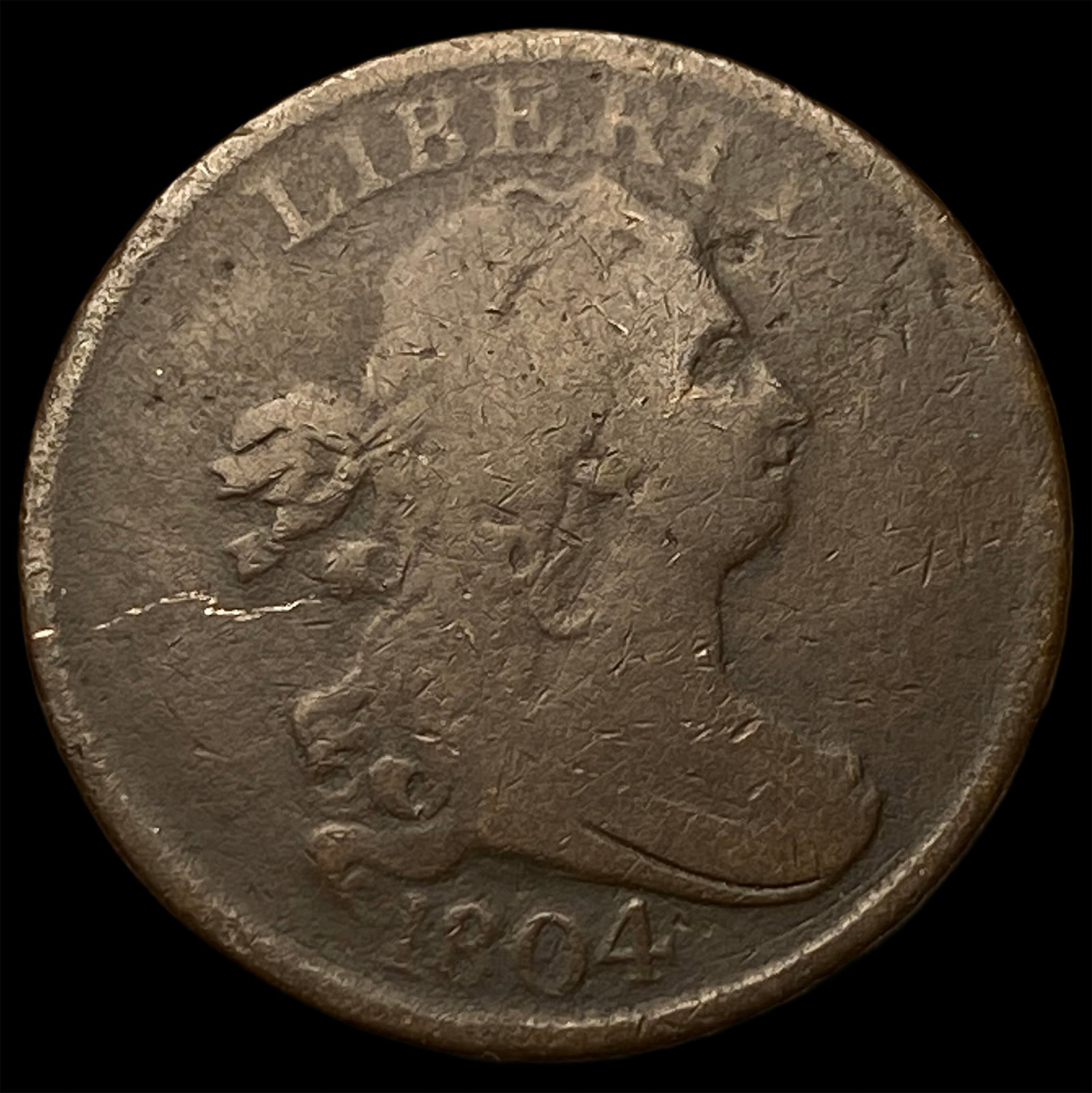 1804 Copper Half Cent NICELY CIRCULATED (1 of 2)