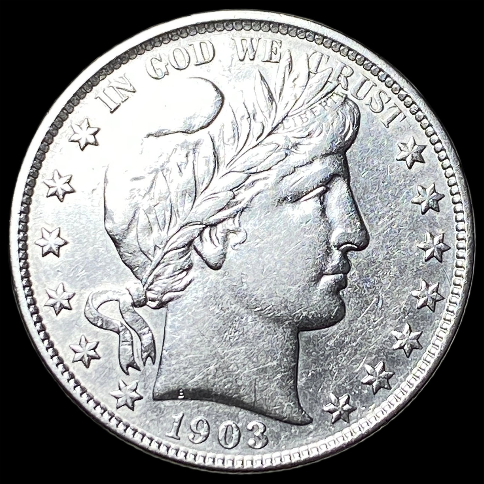 1903 Silver Barber Half Dollar CLOSELY UNCIRCULATED: 1903 Silver Barber Half Dollar CLOSELY UNCIRCULATED