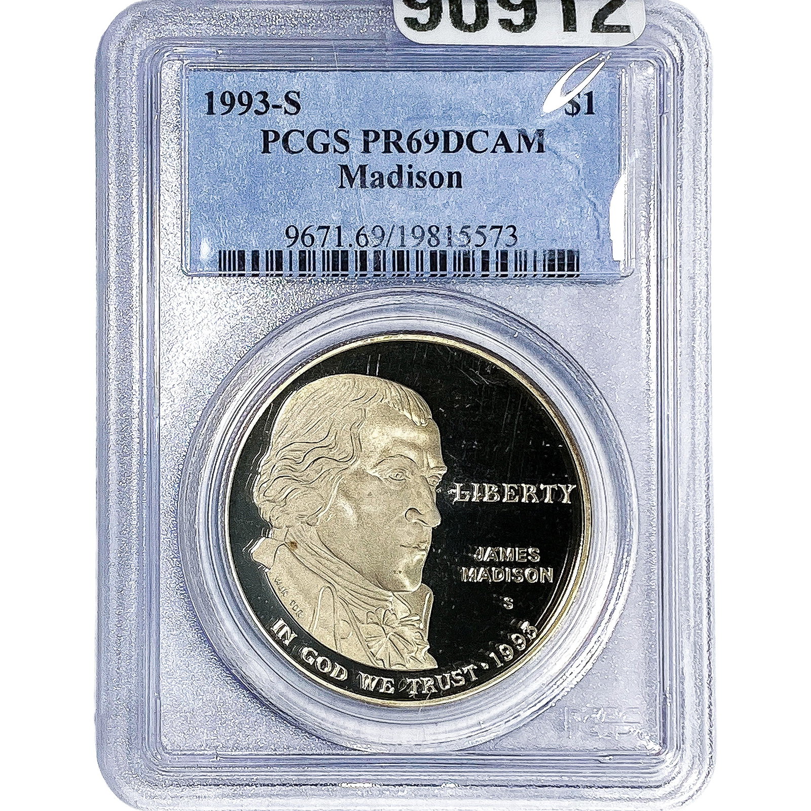 1993-S $1 Madison PCGS PR69 DCAM: 1993-S $1 Madison PCGS PR69 DCAM