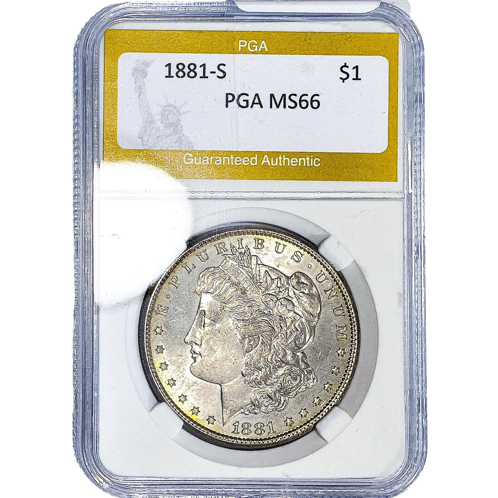 1881-S Morgan Silver Dollar PGA MS66: 1881-S Morgan Silver Dollar PGA MS66