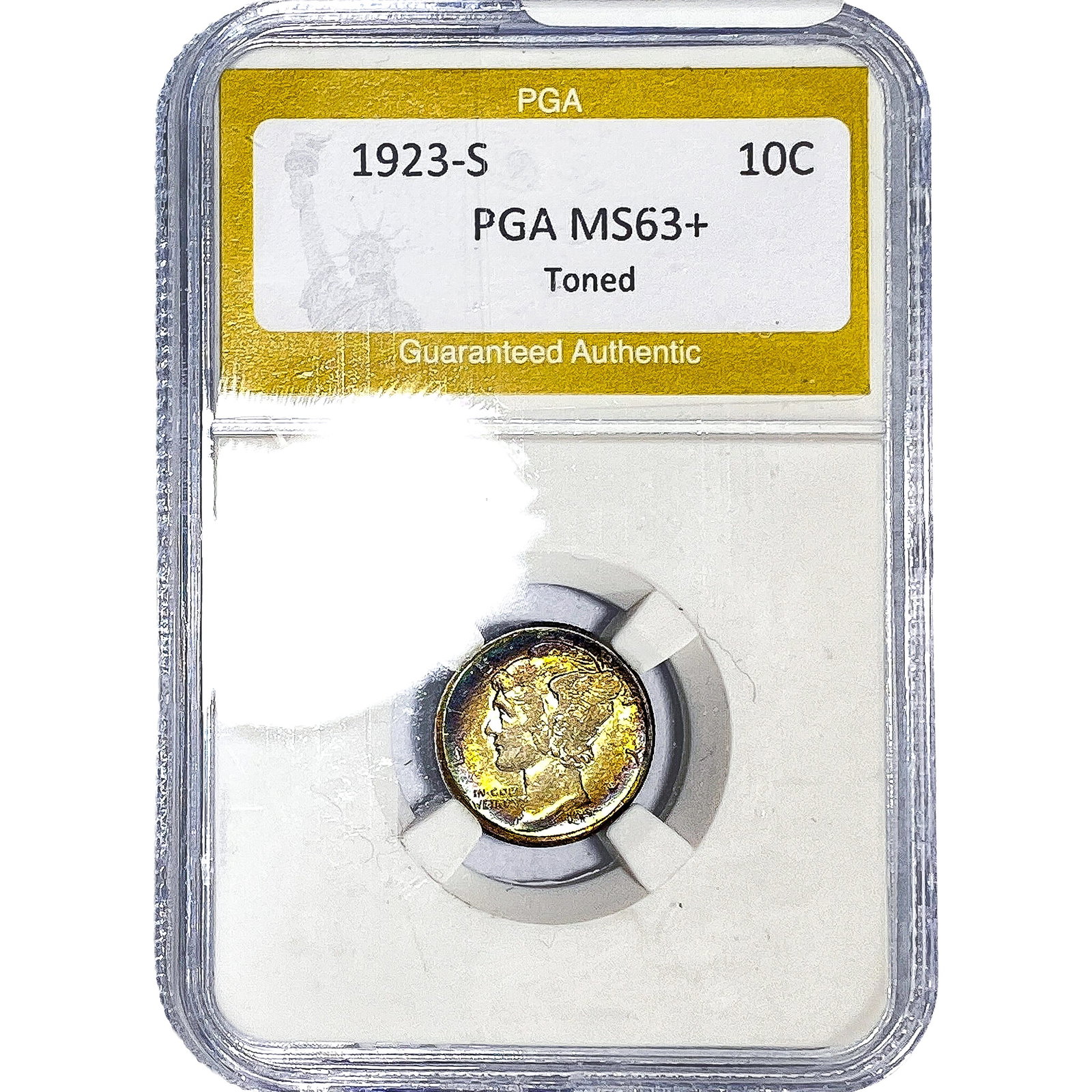 1923-S Mercury Silver Dime PGA MS63+ Toned (1 of 2)