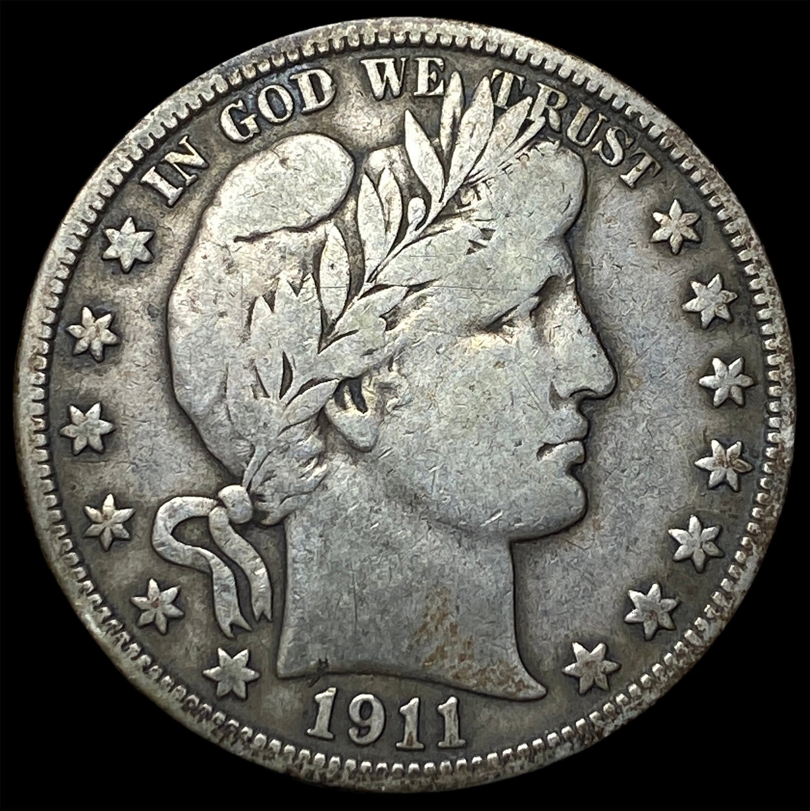 1911 Silver Half Dollar (Barber) LIGHTLY CIRCULATED (1 of 2)
