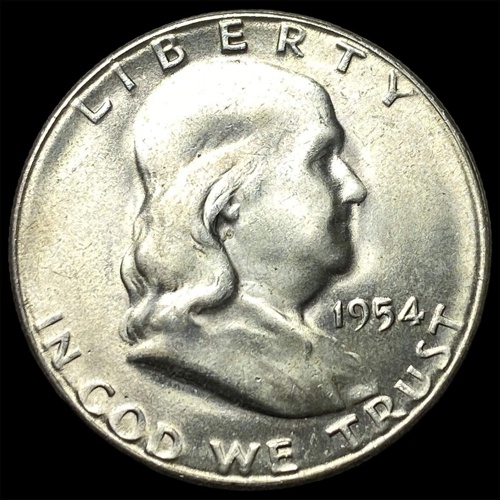 1954-S Silver Franklin Half Dollar CHOICE BU: 1954-S Silver Franklin Half Dollar CHOICE BU