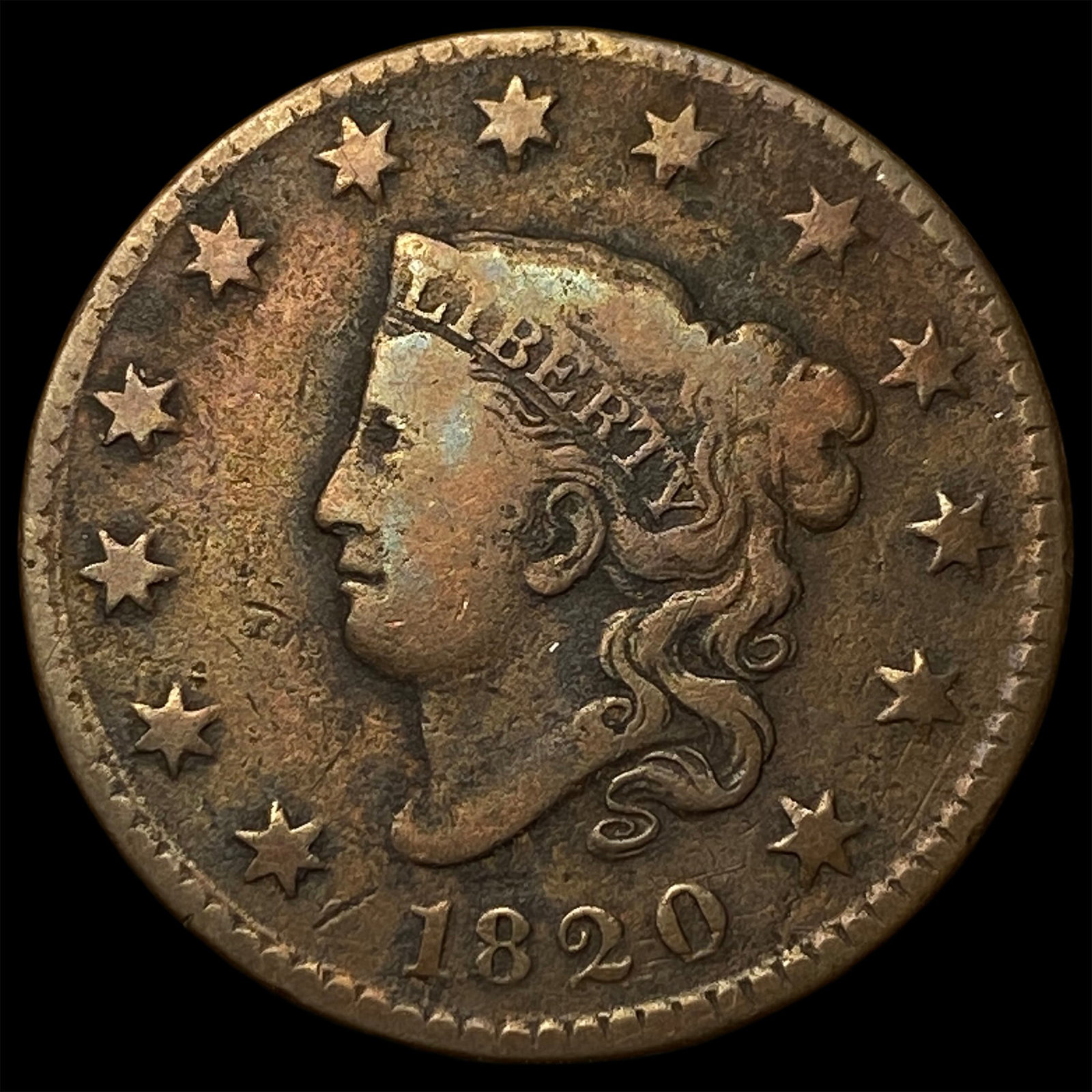 1820 Coronet Head Large Cent LIGHTLY CIRCULATED: 1820 Coronet Head Large Cent LIGHTLY CIRCULATED