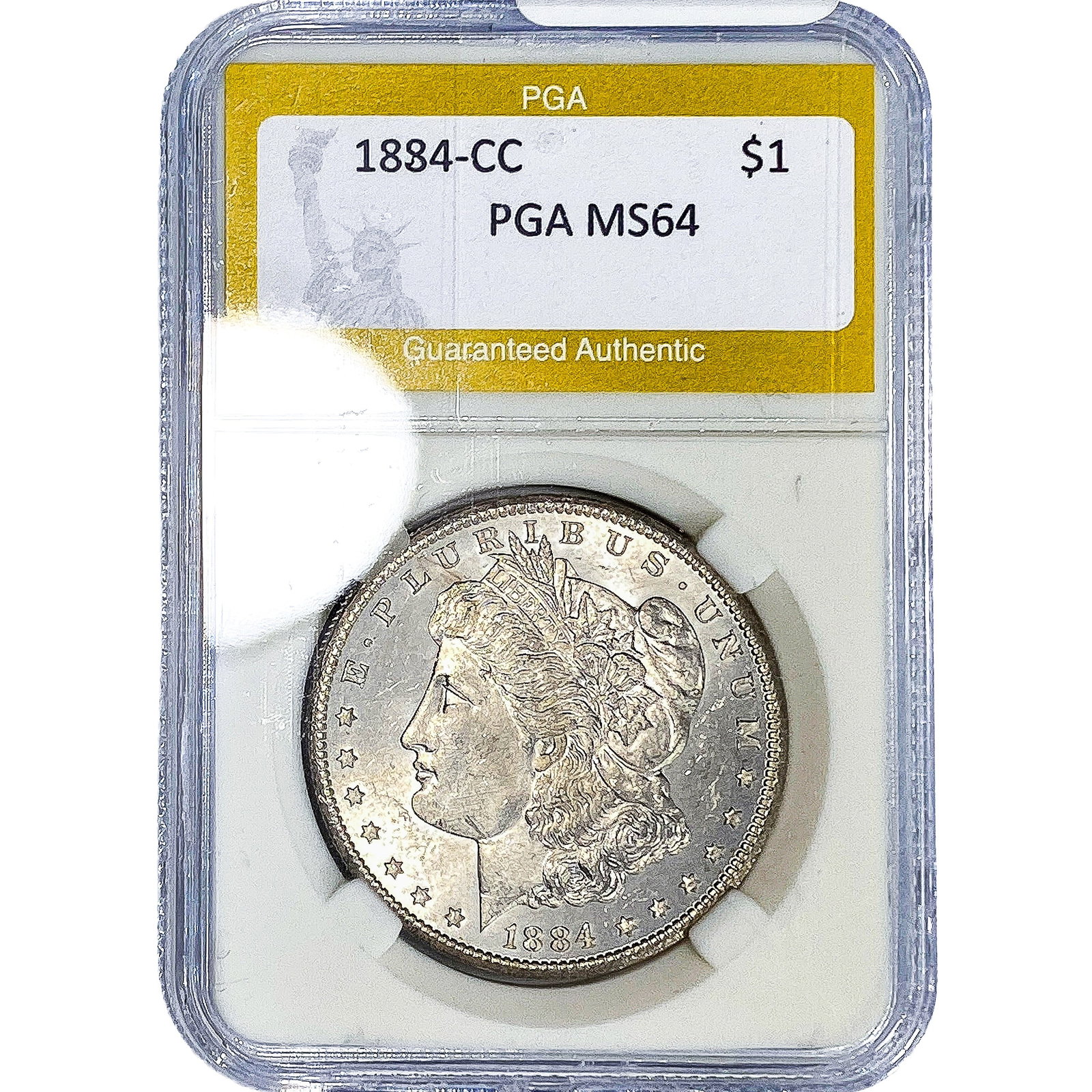 1884-CC Morgan Silver Dollar PGA MS64: 1884-CC Morgan Silver Dollar PGA MS64