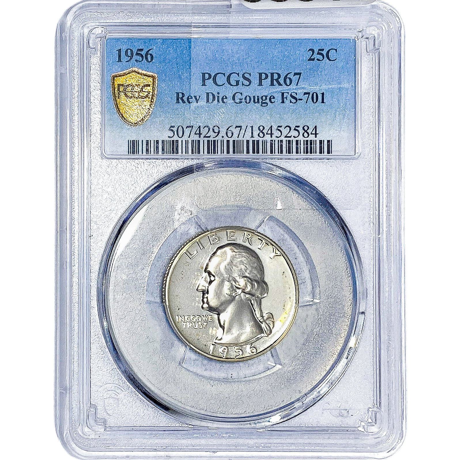 1956 Washington Silver Quarter PCGS PR67: 1956 Washington Silver Quarter PCGS PR67