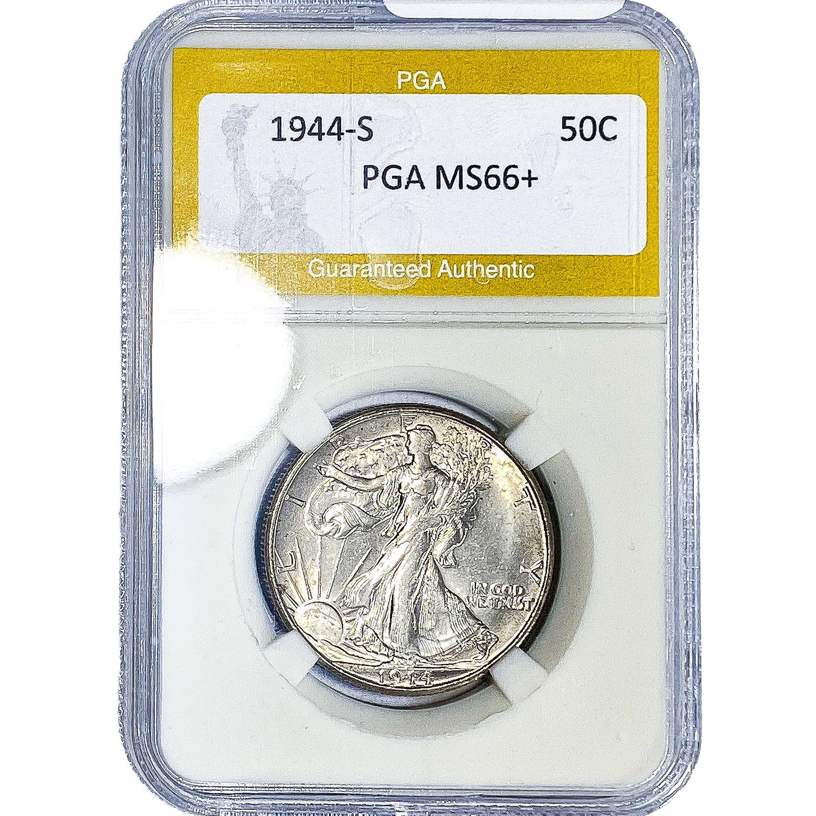 1944-S Walking Liberty Half Dollar PGA MS66+: 1944-S Walking Liberty Half Dollar PGA MS66+