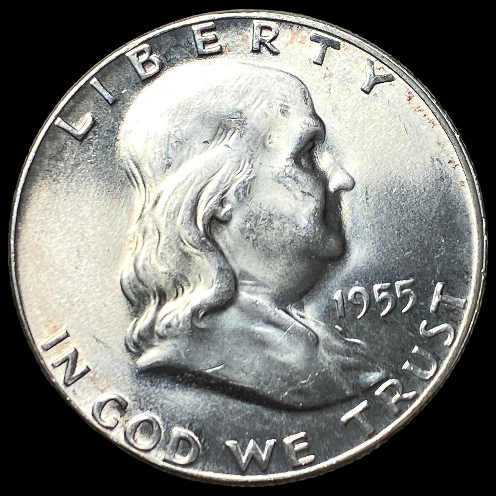 1955 Franklin Silver Half Dollar CHOICE BU: 1955 Franklin Silver Half Dollar CHOICE BU