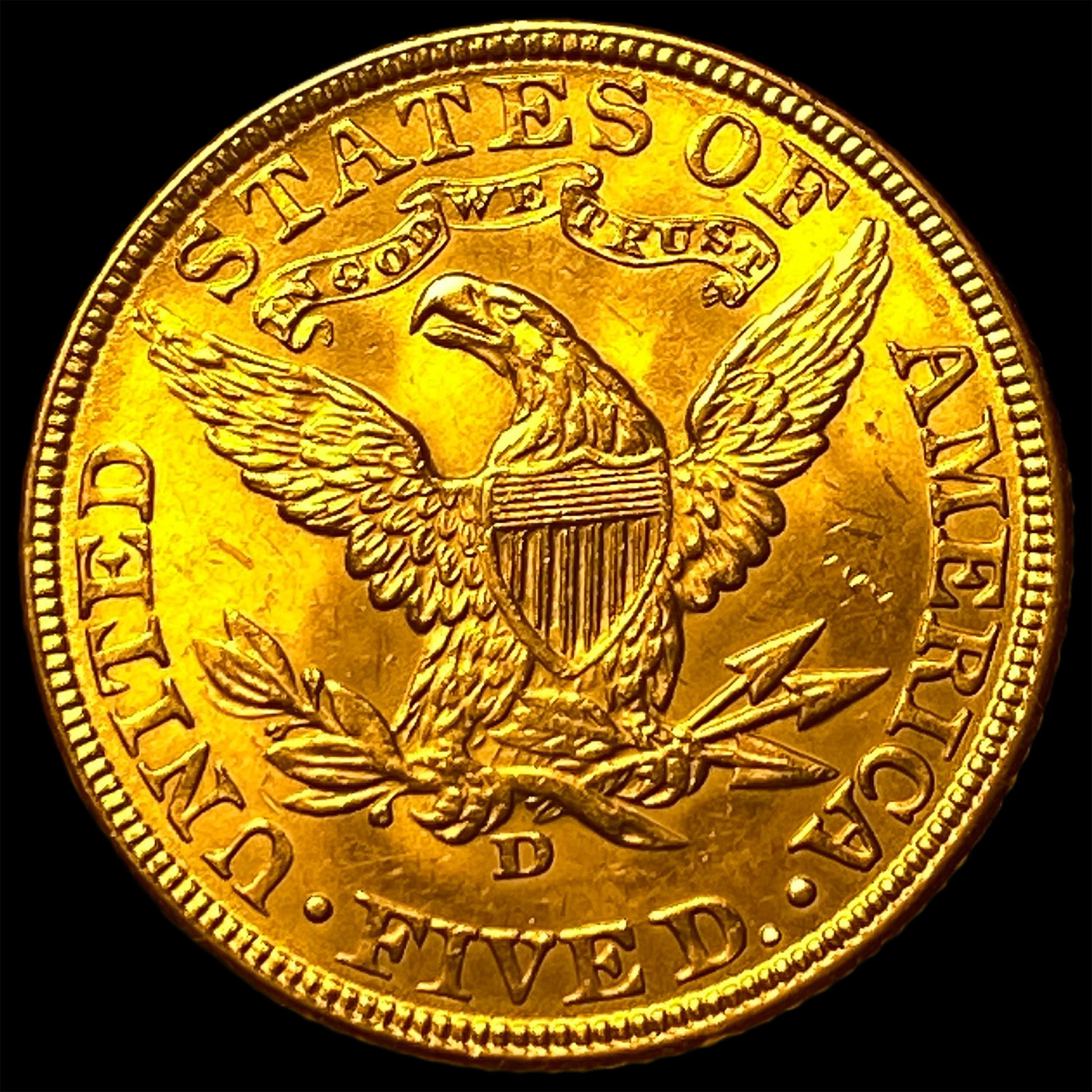 1906-D Gold $5 Liberty Head Half Eagle UNCIRCULATED - 2