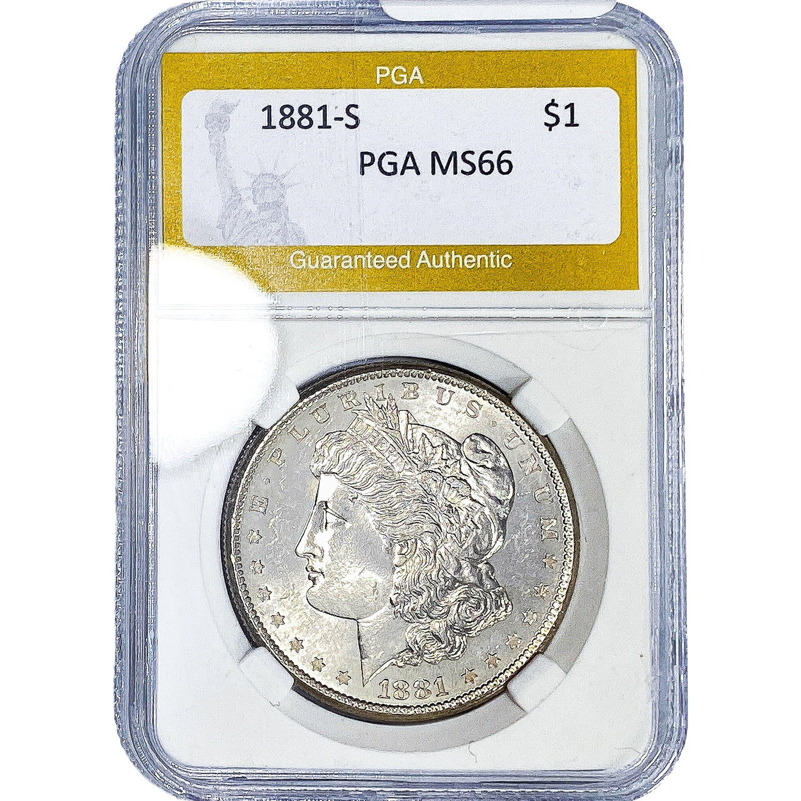 1881-S Morgan Silver Dollar PGA MS66: 1881-S Morgan Silver Dollar PGA MS66