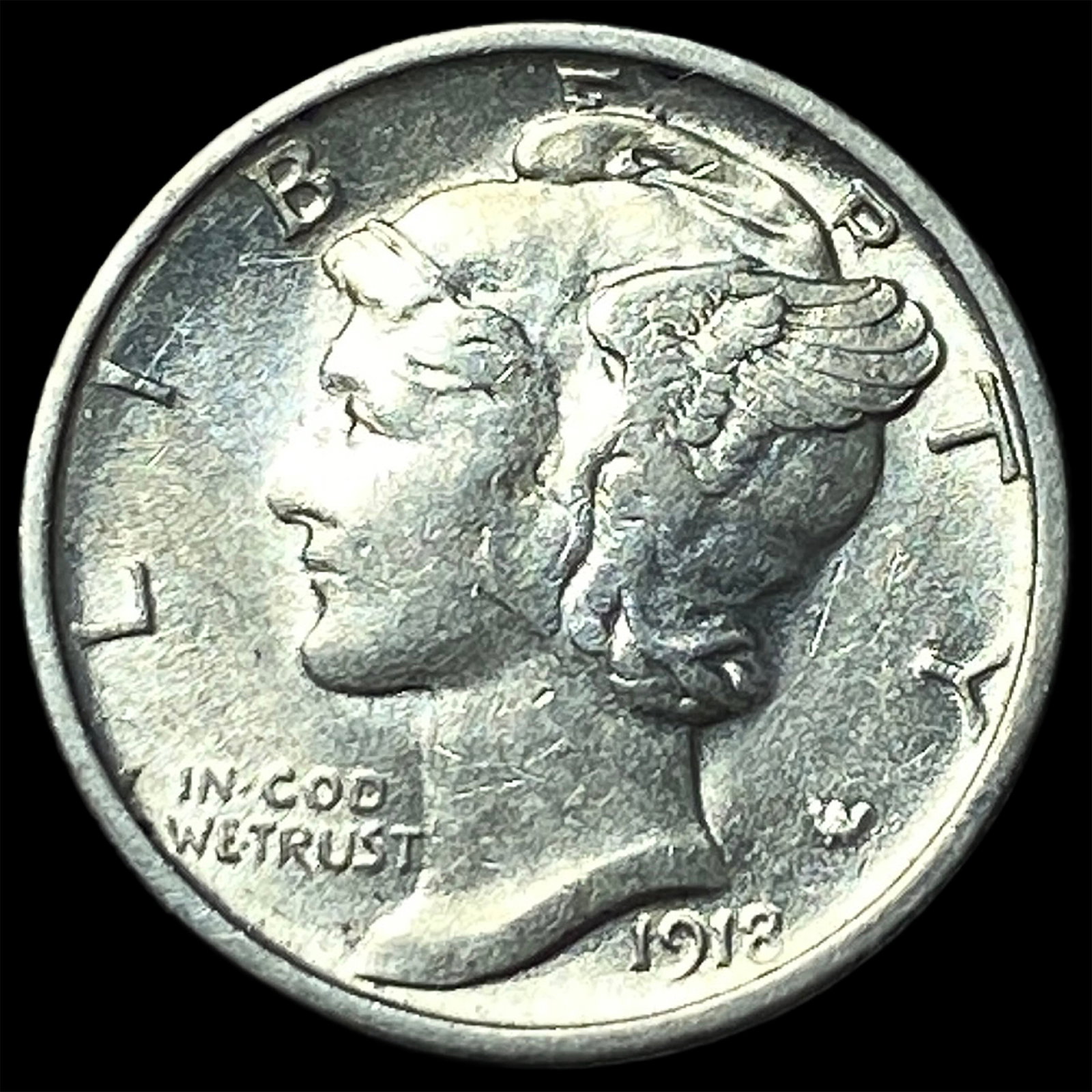 1918-S Silver Mercury Dime CLOSELY UNCIRCULATED: 1918-S Silver Mercury Dime CLOSELY UNCIRCULATED