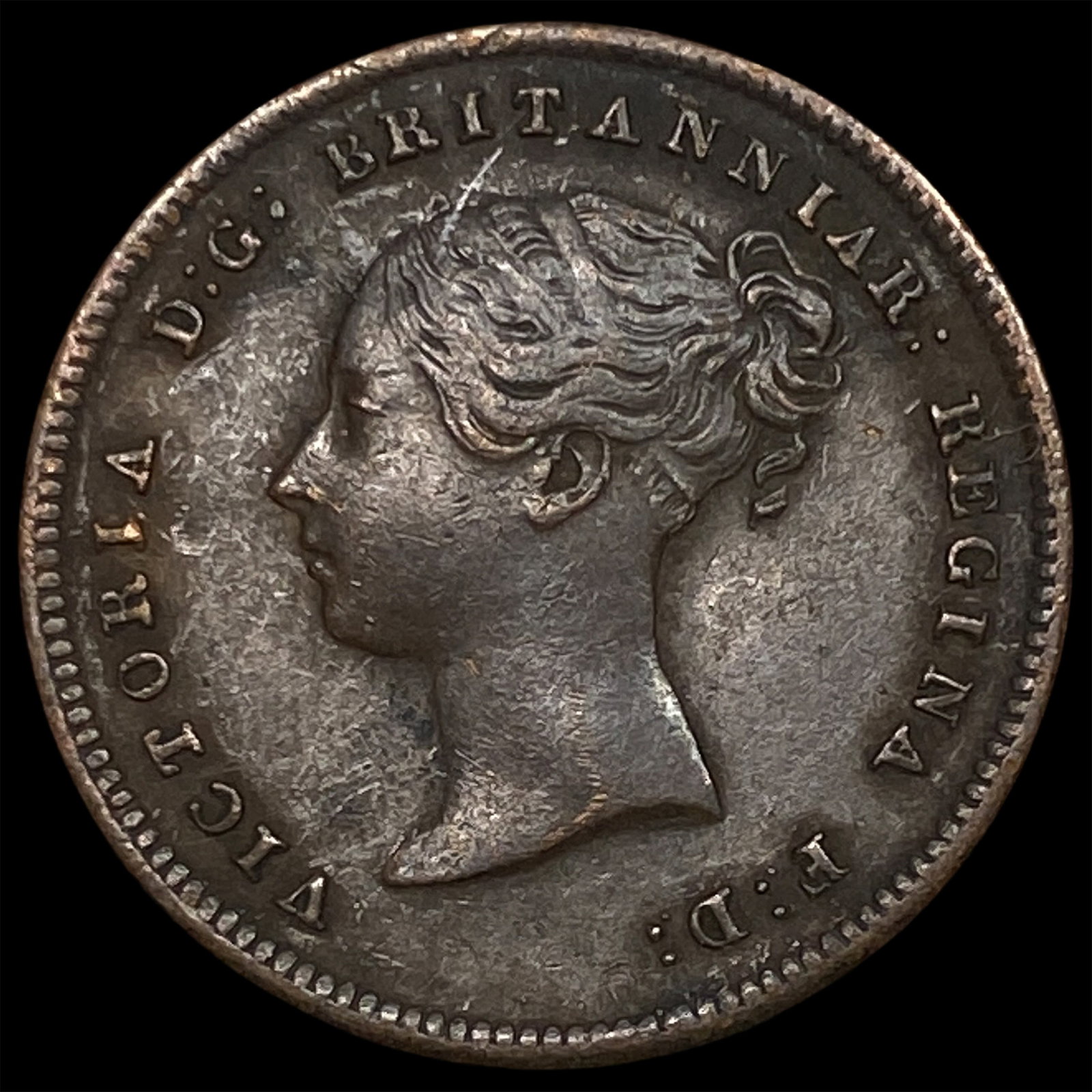 1843 Ceylon Copper 1/2 Farthing (1 of 2)