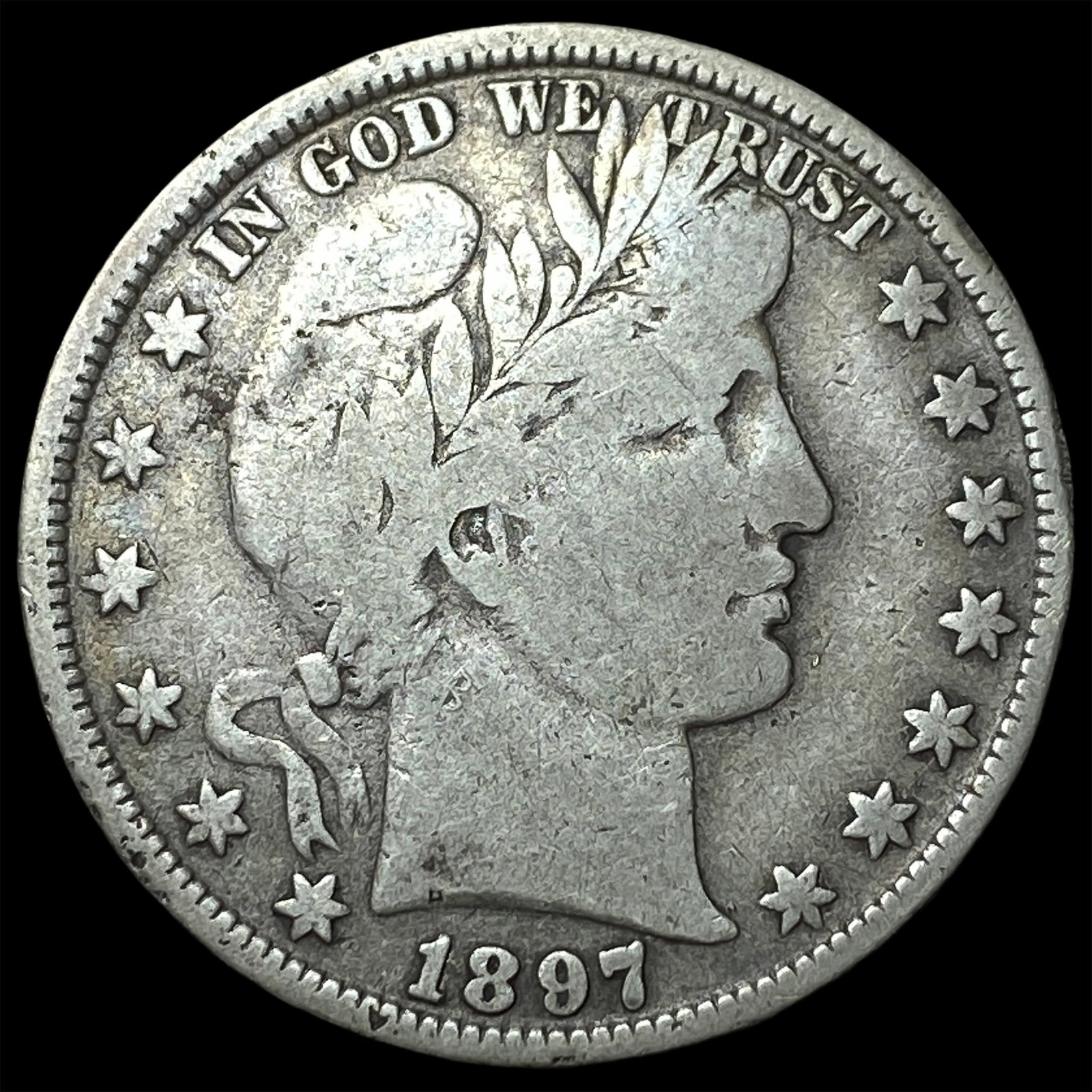 1897 Silver Half Dollar (Barber) LIGHTLY CIRCULATED: 1897 Silver Half Dollar (Barber) LIGHTLY CIRCULATED