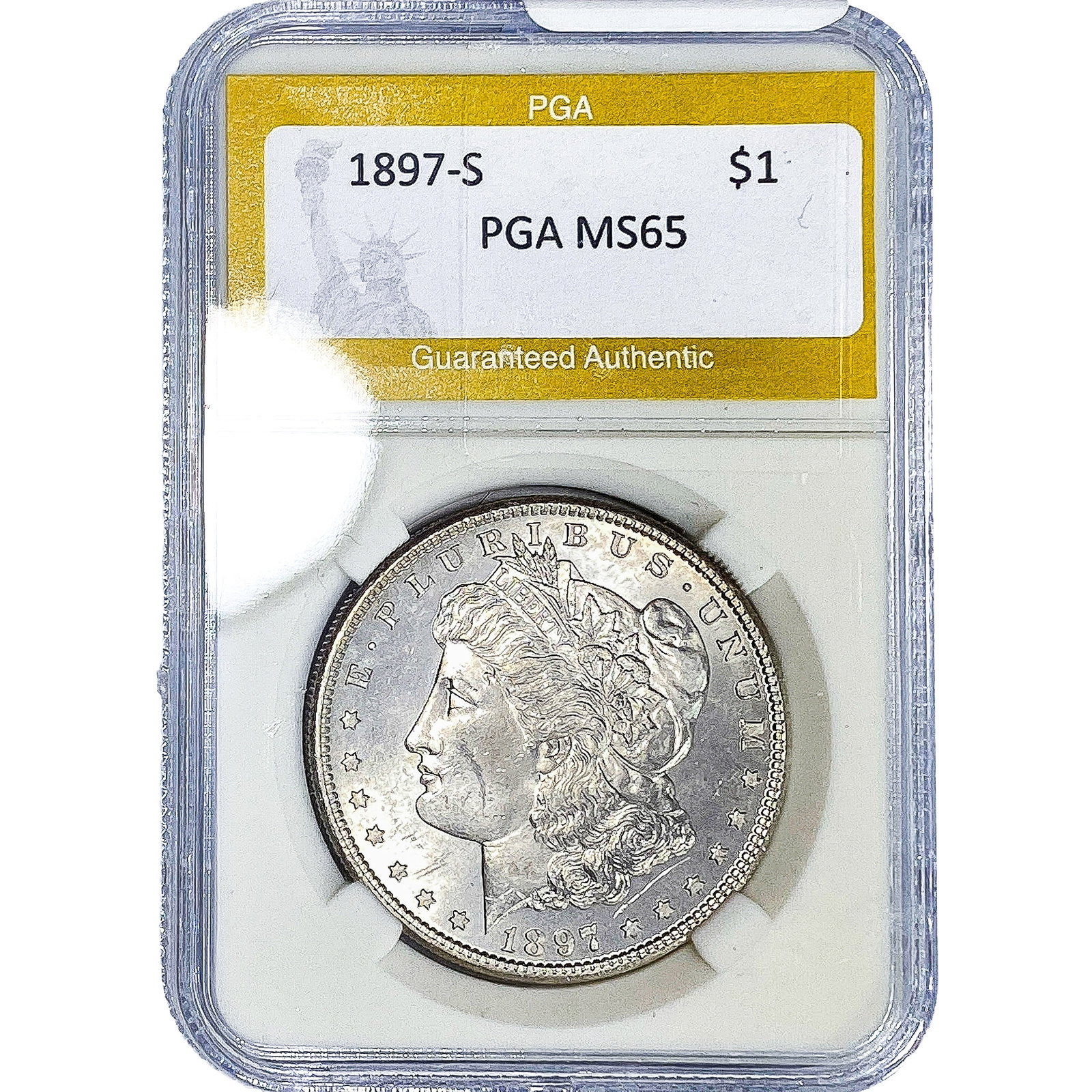 1897-S Morgan Silver Dollar PGA MS65: 1897-S Morgan Silver Dollar PGA MS65