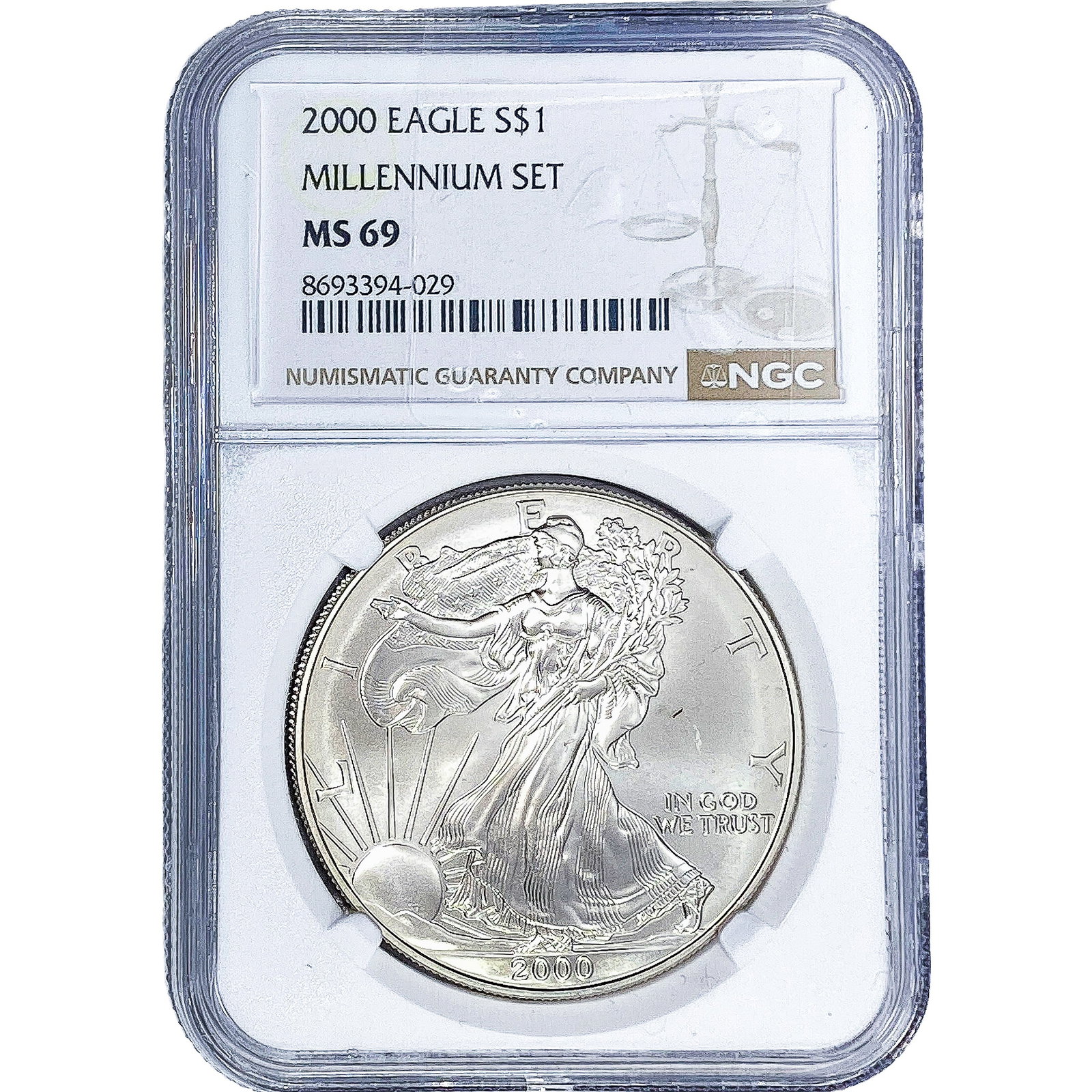 2000 Silver Eagle NGC MS69: 2000 Silver Eagle NGC MS69