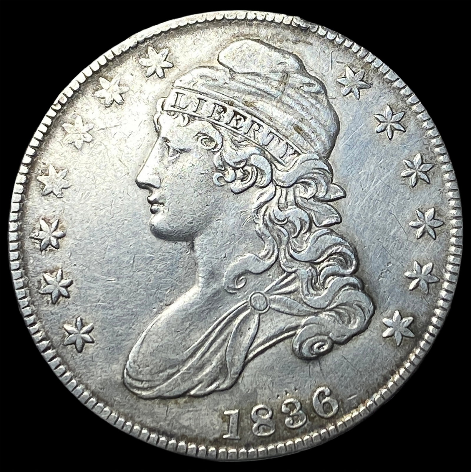 1836 Capped Bust Half Dollar NEARLY UNCIRCULATED (1 of 2)