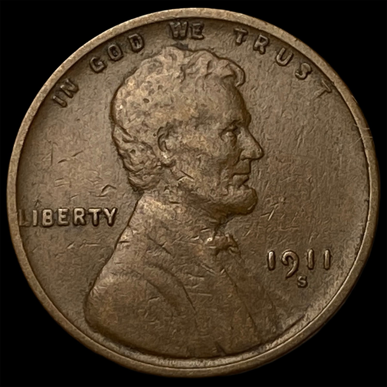 1911-S Lincoln Wheat Cent NEARLY UNCIRCULATED (1 of 2)