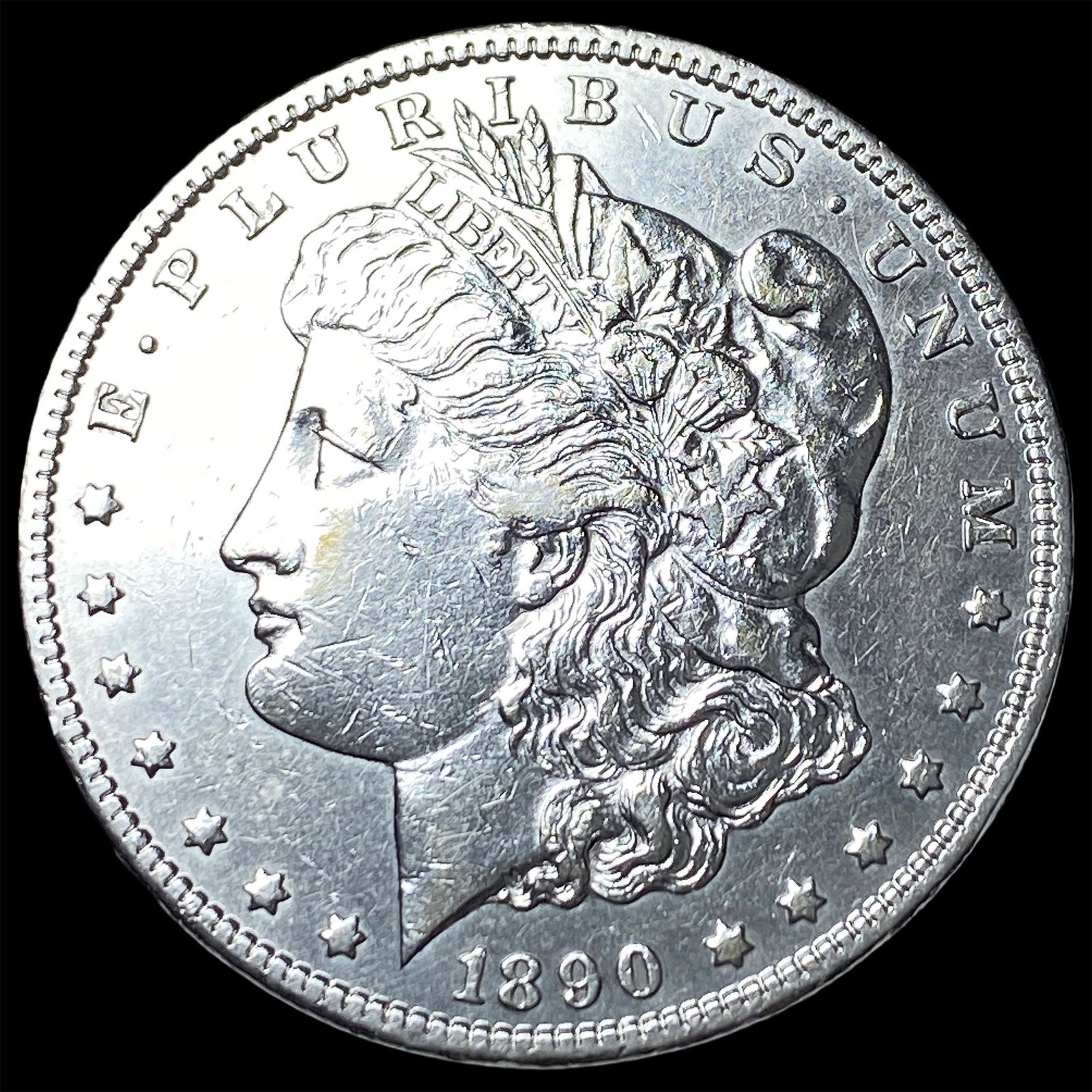 1890-CC Silver Morgan Dollar CLOSELY UNCIRCULATED: 1890-CC Silver Morgan Dollar CLOSELY UNCIRCULATED