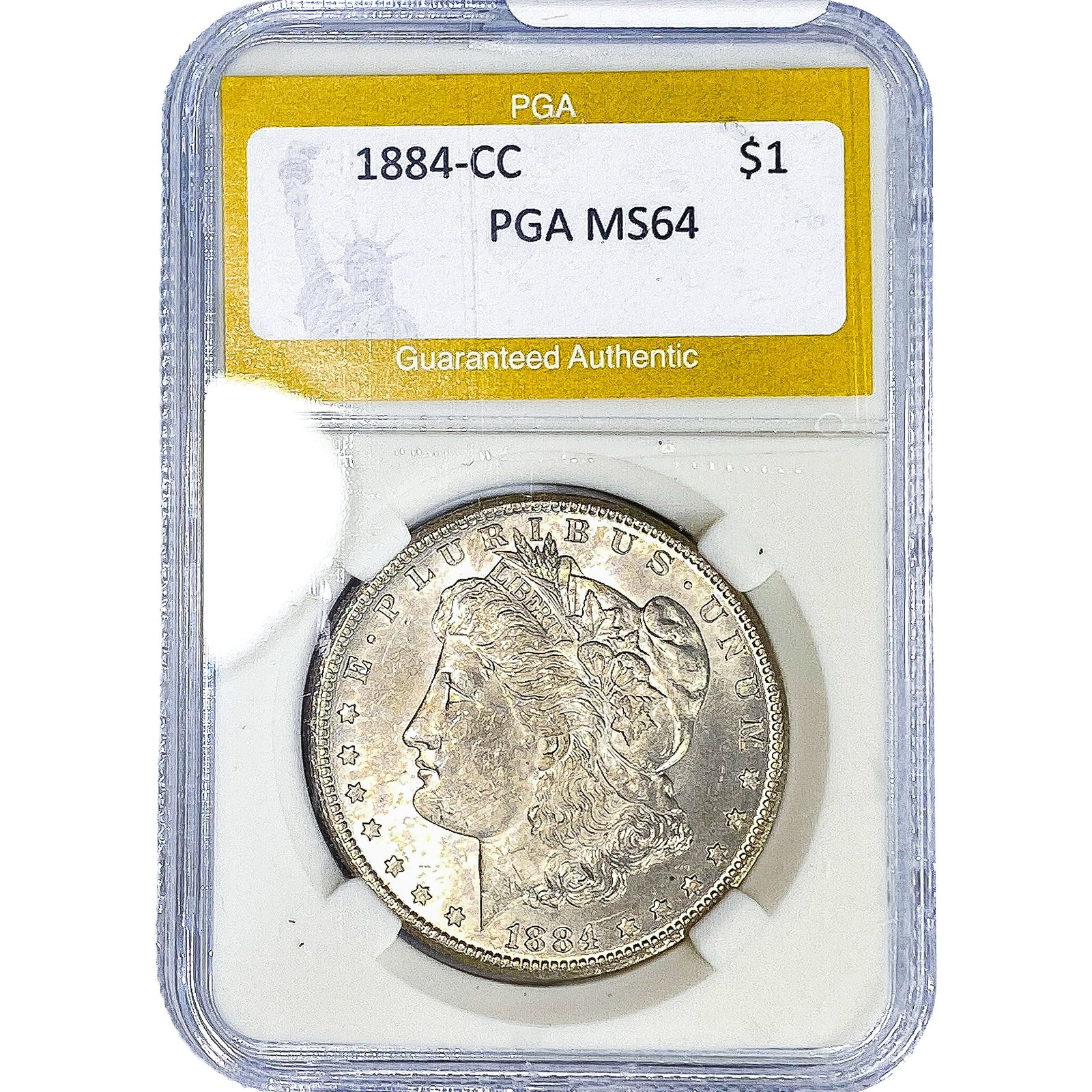 1884-CC Morgan Silver Dollar PGA MS64: 1884-CC Morgan Silver Dollar PGA MS64