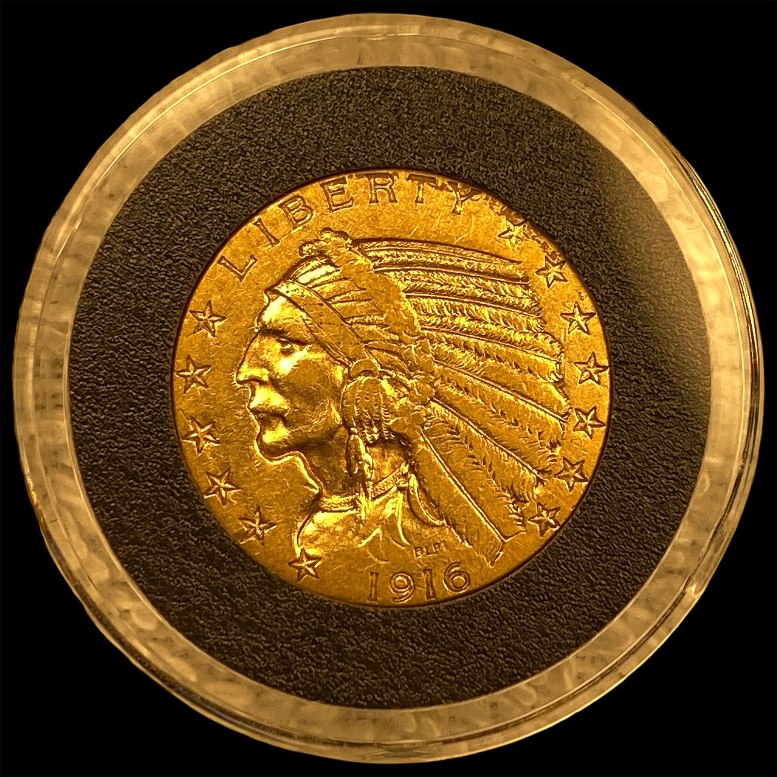 1916 Indian Head Half Eagle $5 Gold NEARLY UNCIRCULATED: 1916 Indian Head Half Eagle $5 Gold NEARLY UNCIRCULATED