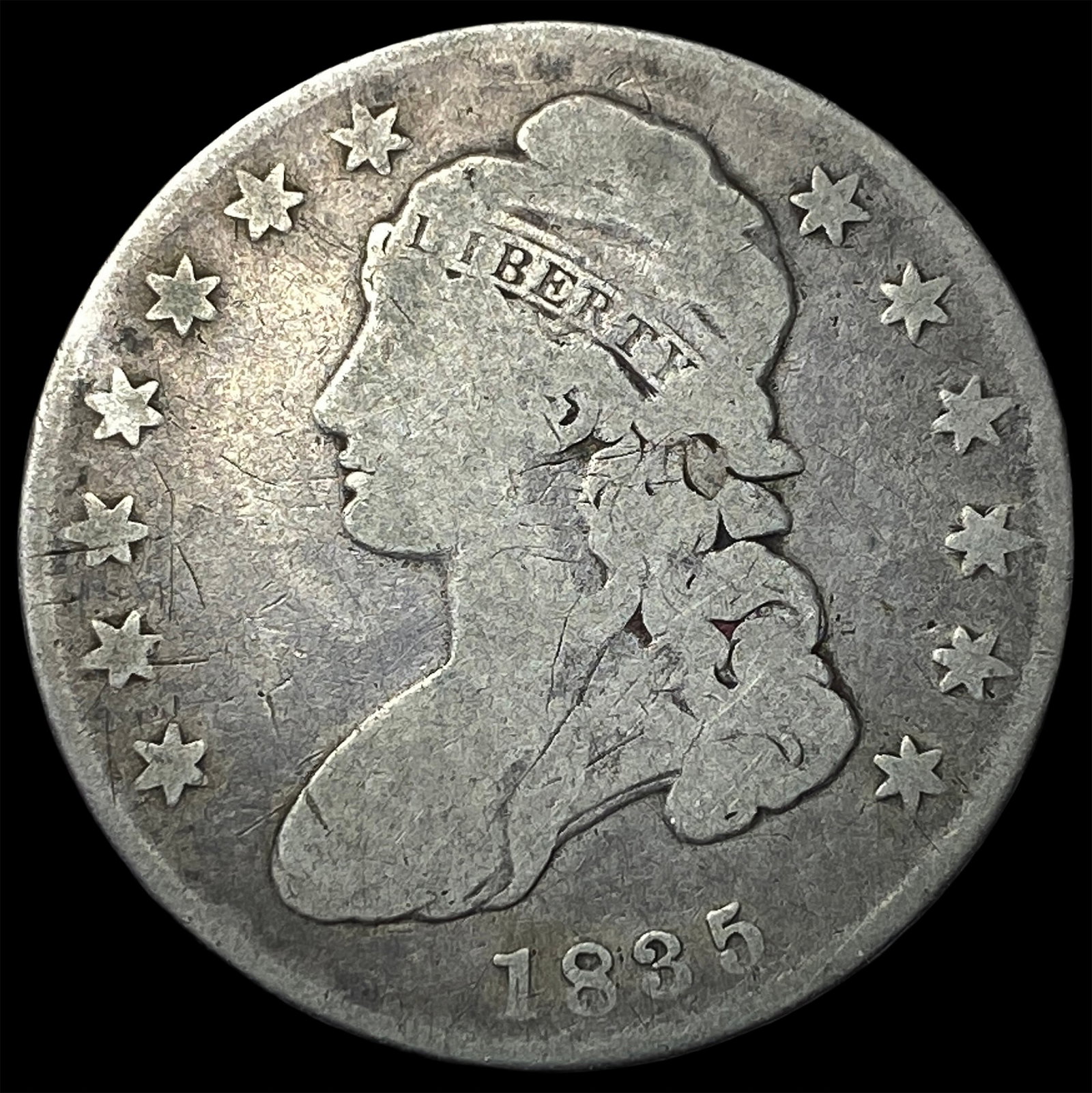 1835 Capped Bust Half Dollar NICELY CIRCULATED: 1835 Capped Bust Half Dollar NICELY CIRCULATED