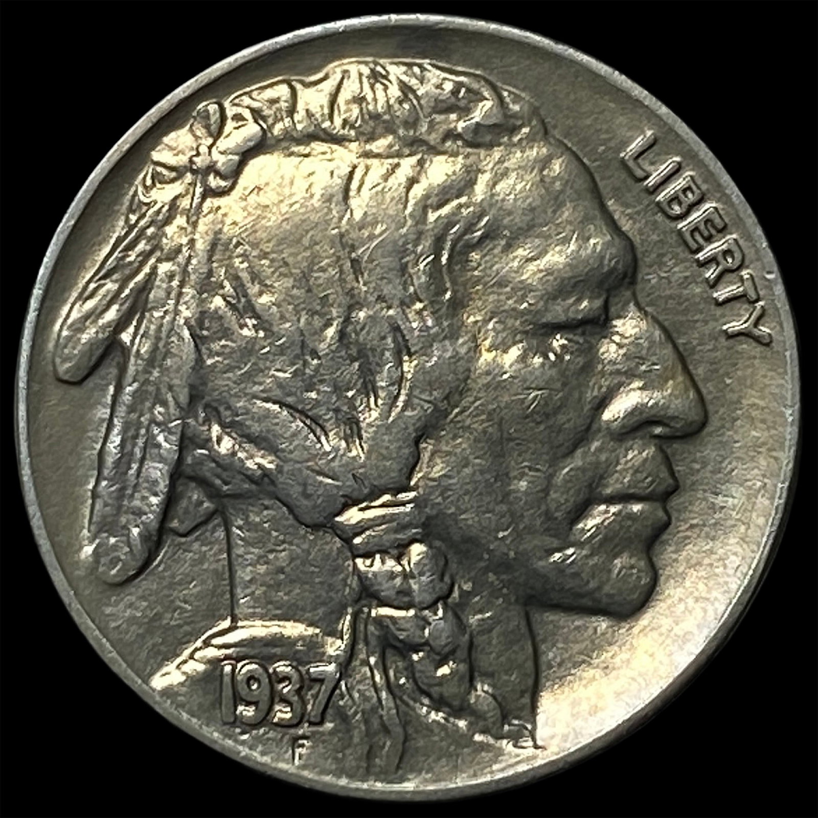 1937-F Nickel Five Cents (Buffalo Nickel) CLOSELY UNCIRCULATED (1 of 2)