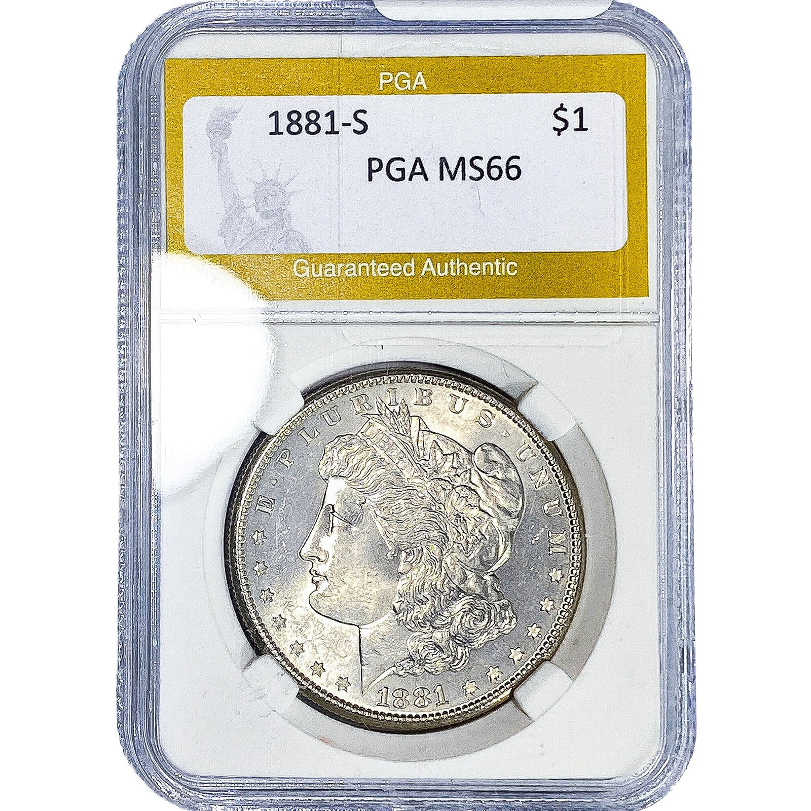 1881-S Morgan Silver Dollar PGA MS66: 1881-S Morgan Silver Dollar PGA MS66