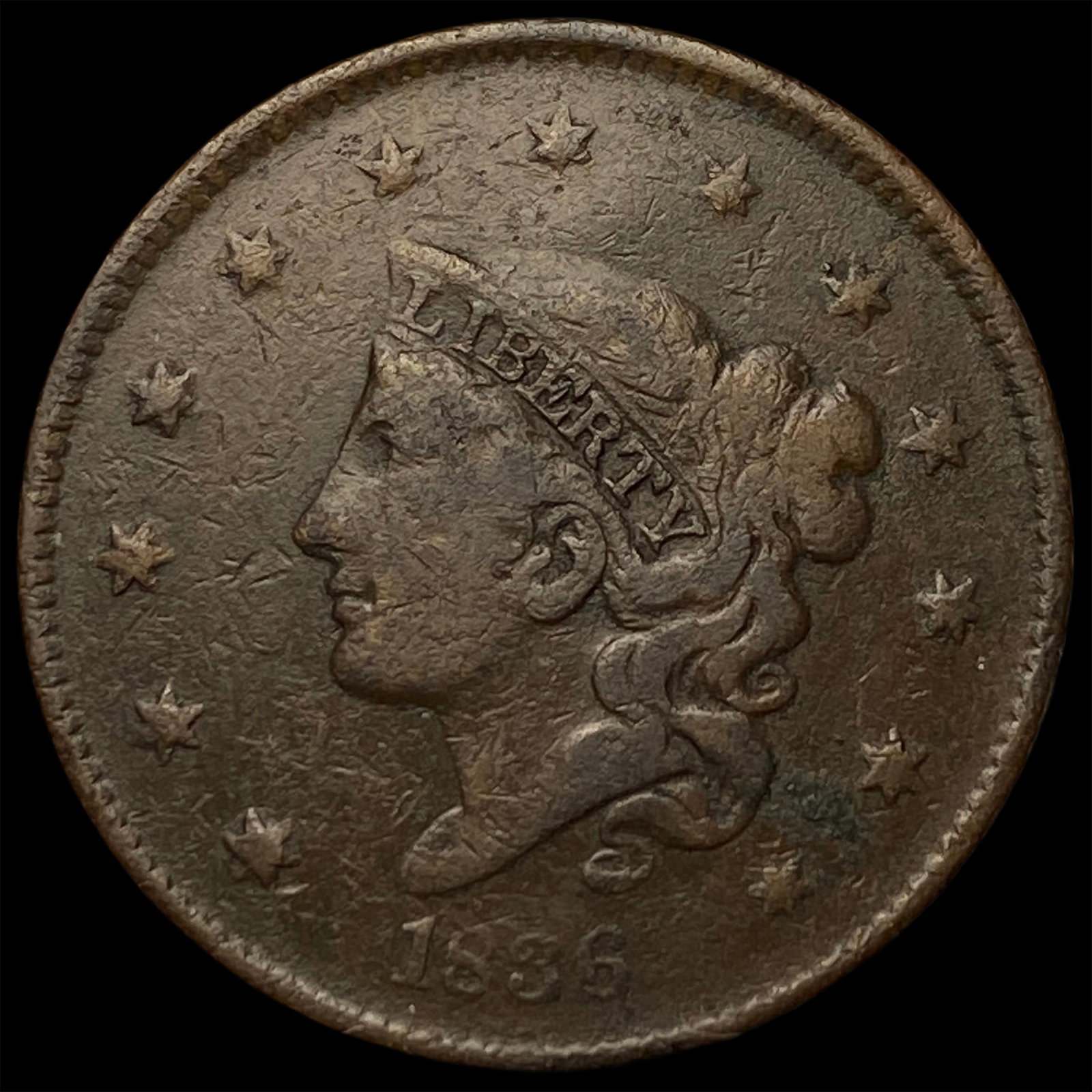 1836 Coronet Head Large Cent LIGHTLY CIRCULATED (1 of 2)