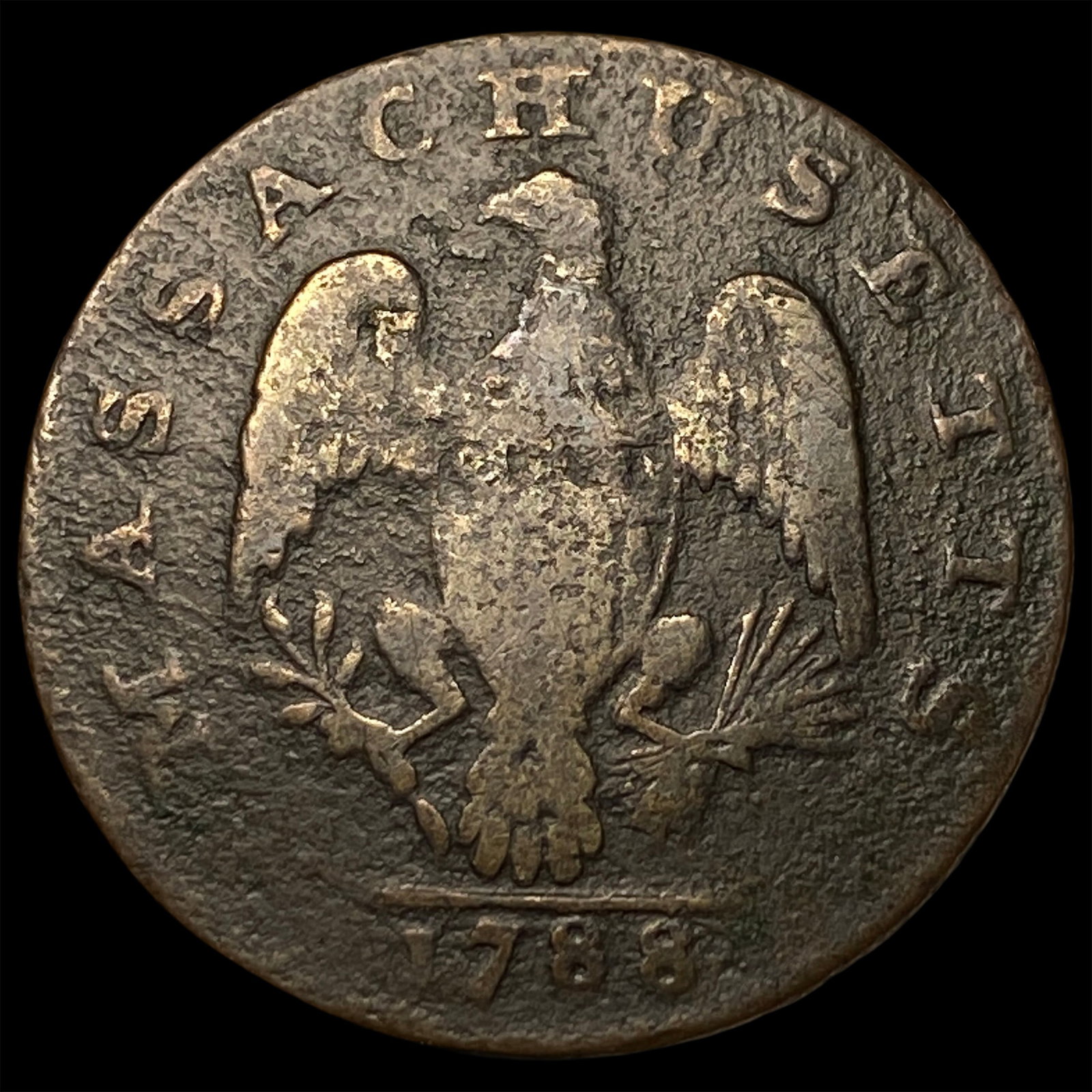 1788 Massachusetts Copper Cent LIGHTLY CIRCULATED (1 of 2)