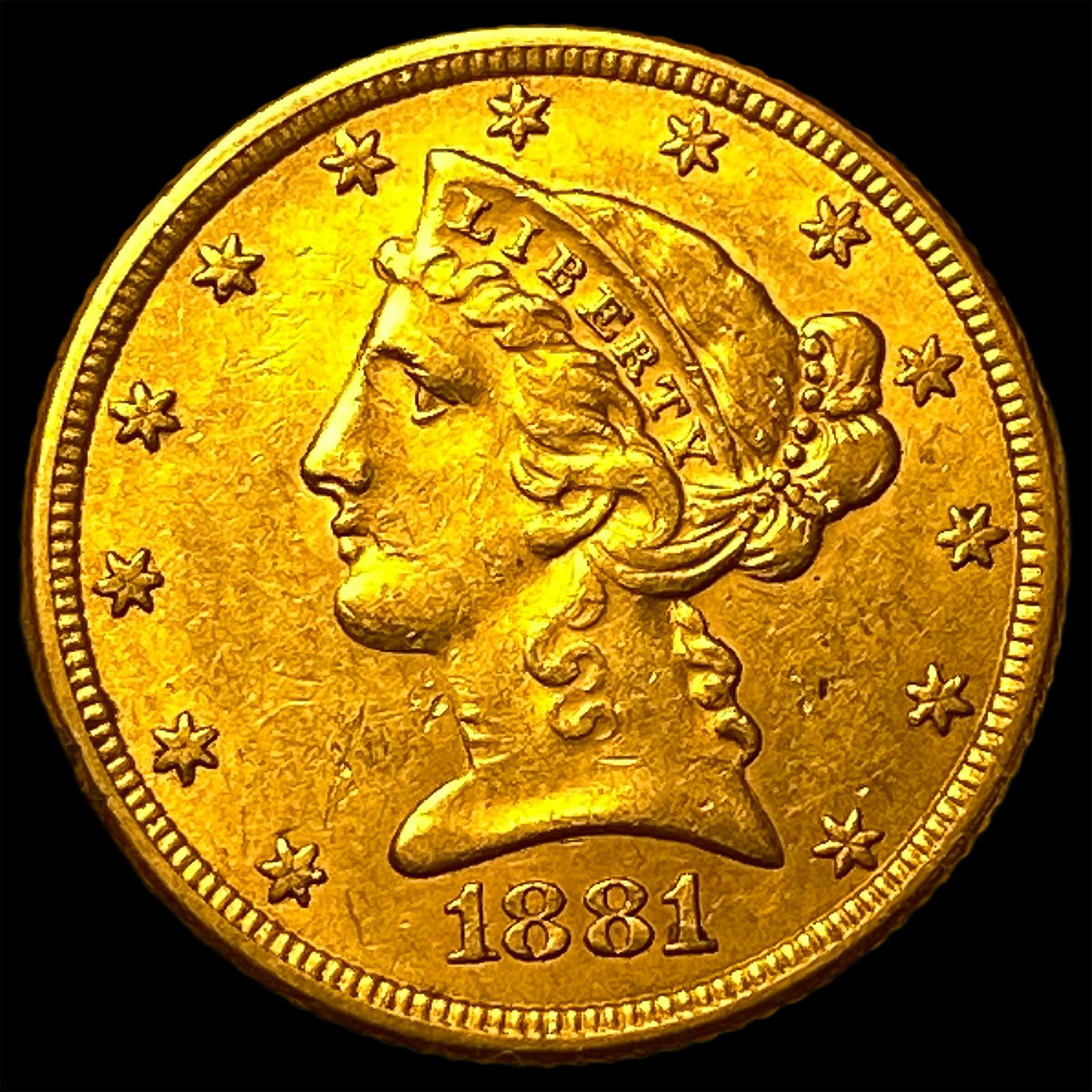 1881 Liberty Head Half Eagle $5 Gold UNCIRCULATED (1 of 2)