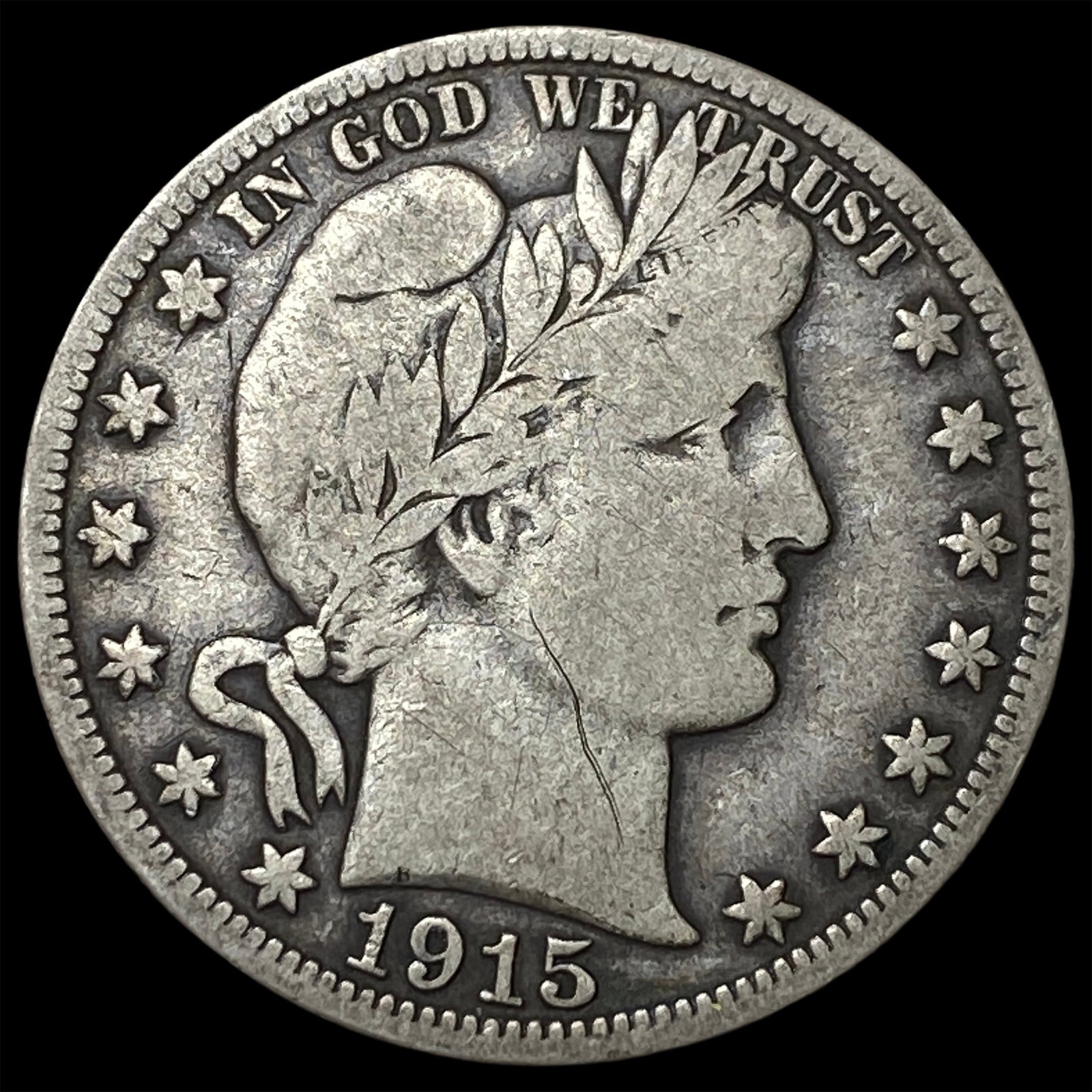 1915-S Silver Barber Half Dollar LIGHTLY CIRCULATED: 1915-S Silver Barber Half Dollar LIGHTLY CIRCULATED