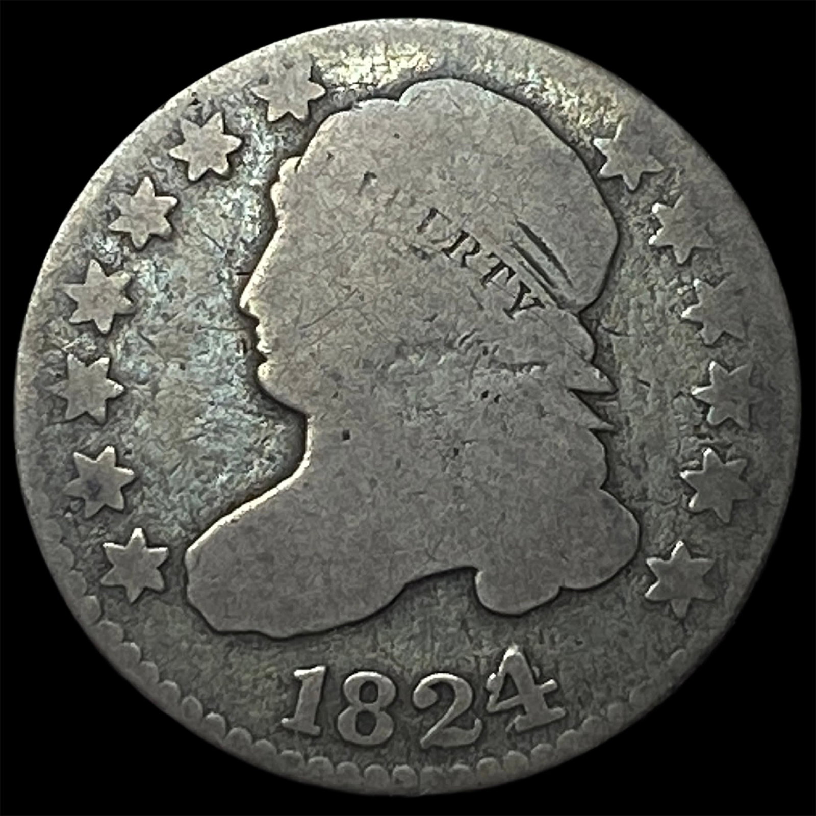 1824 Capped Bust Dime NICELY CIRCULATED (1 of 2)