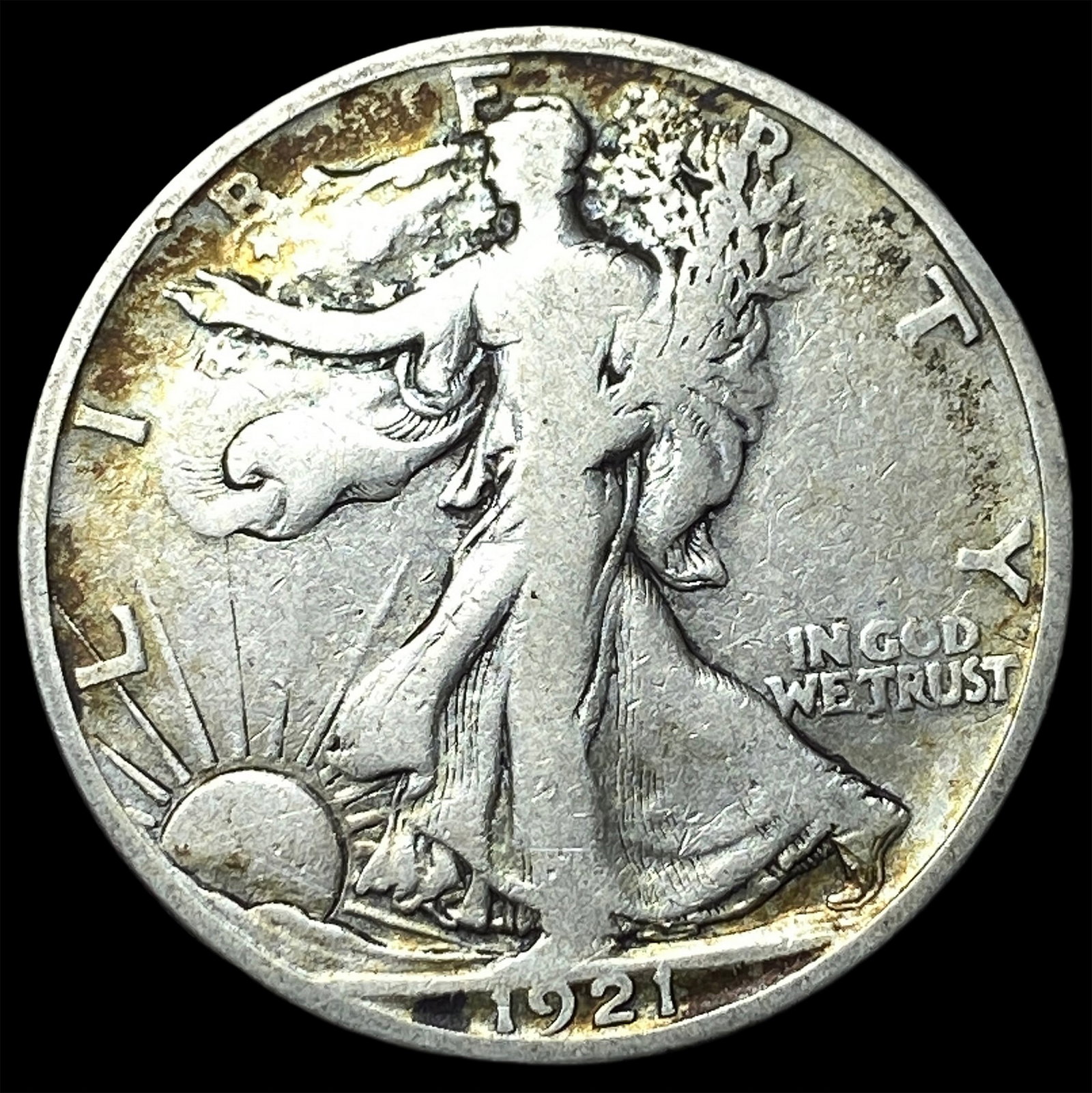 1921-S Silver Walking Liberty Half Dollar LIGHTLY CIRCULATED: 1921-S Silver Walking Liberty Half Dollar LIGHTLY CIRCULATED