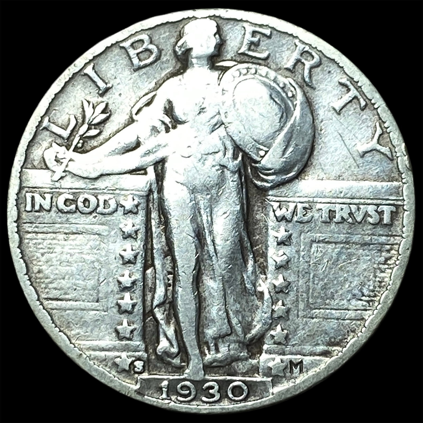 1930-S Silver Standing Liberty Quarter LIGHTLY CIRCULATED (1 of 2)