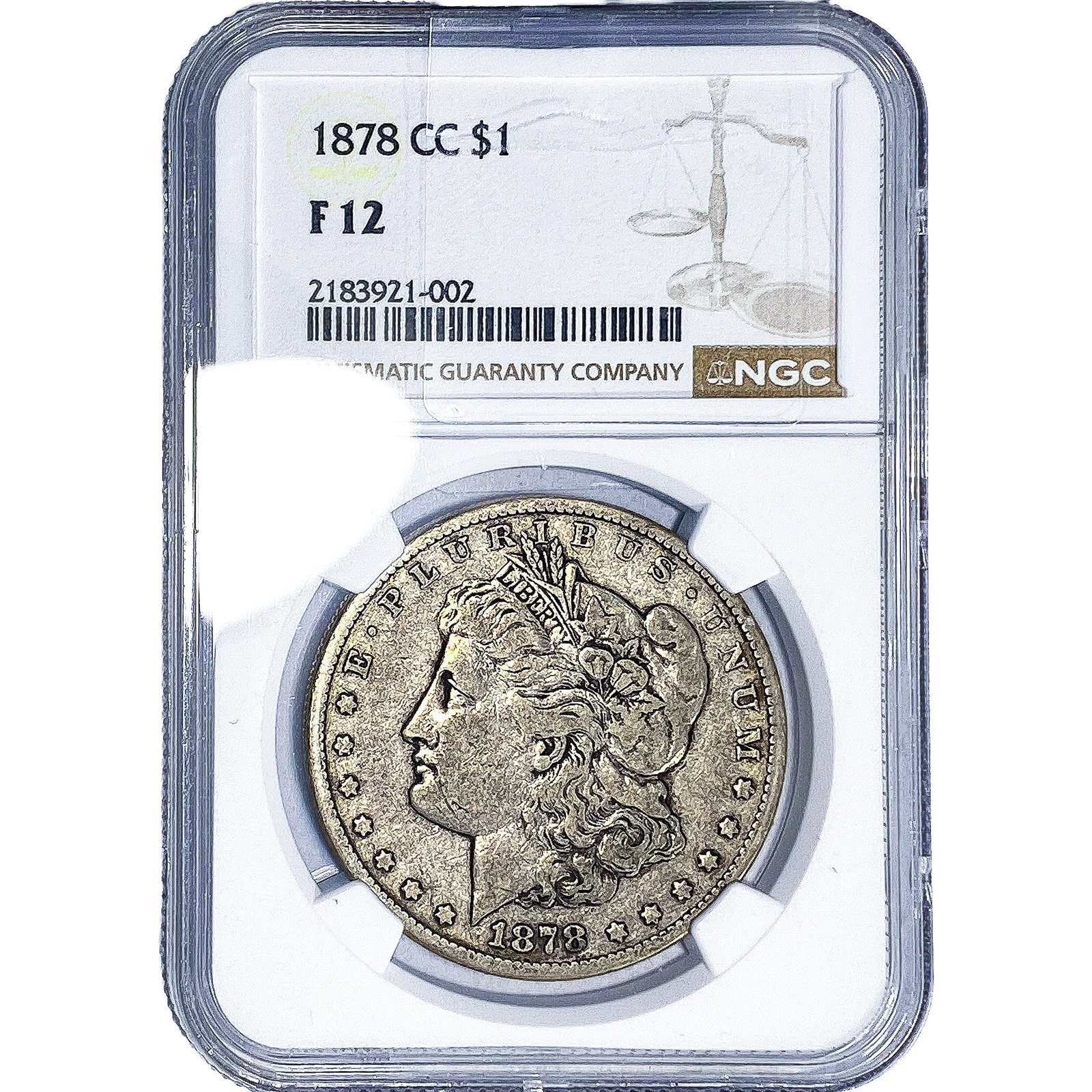 1878-CC Morgan Silver Dollar NGC F12: 1878-CC Morgan Silver Dollar NGC F12