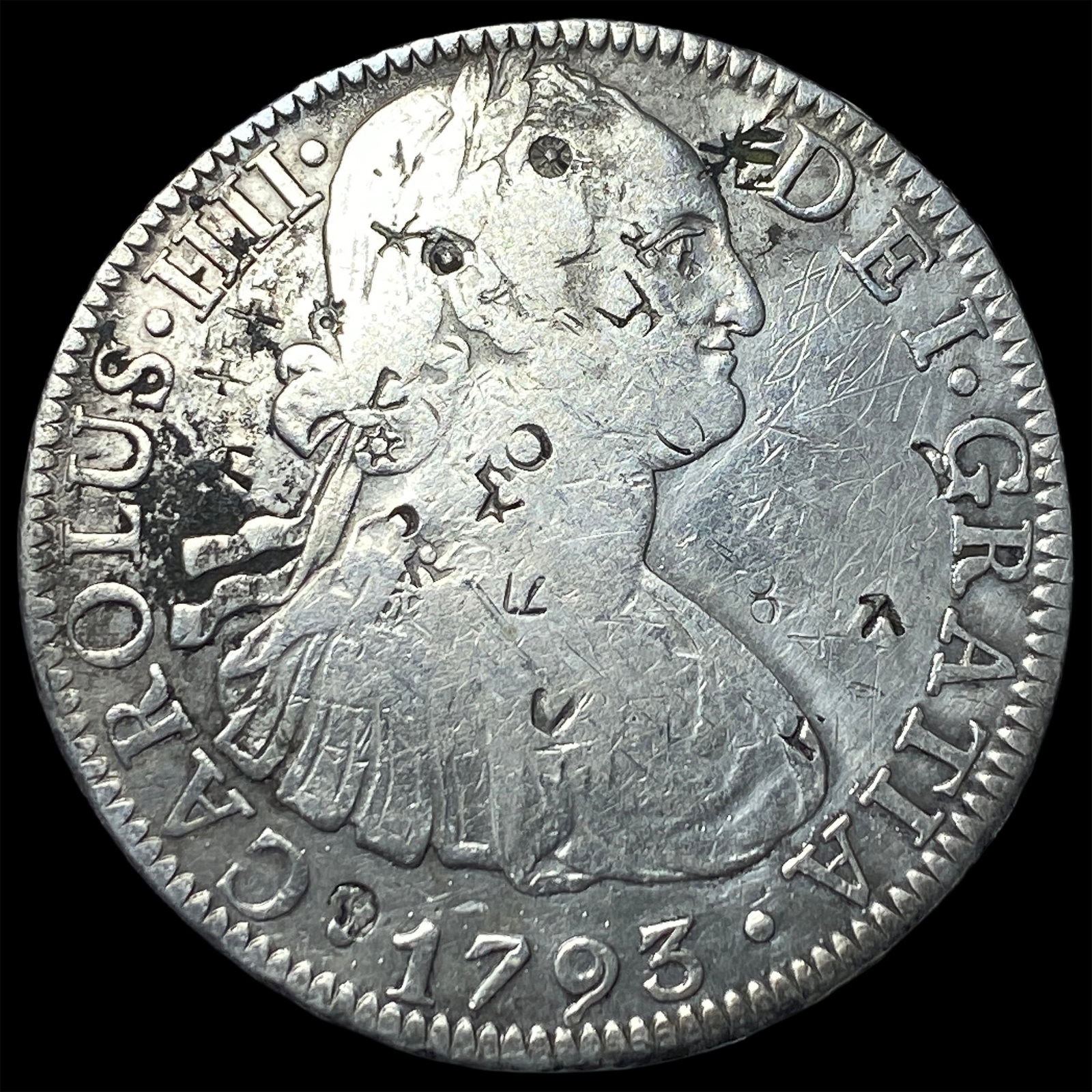 1793-Mo FM Silver 8 Reales HIGH GRADE (1 of 2)