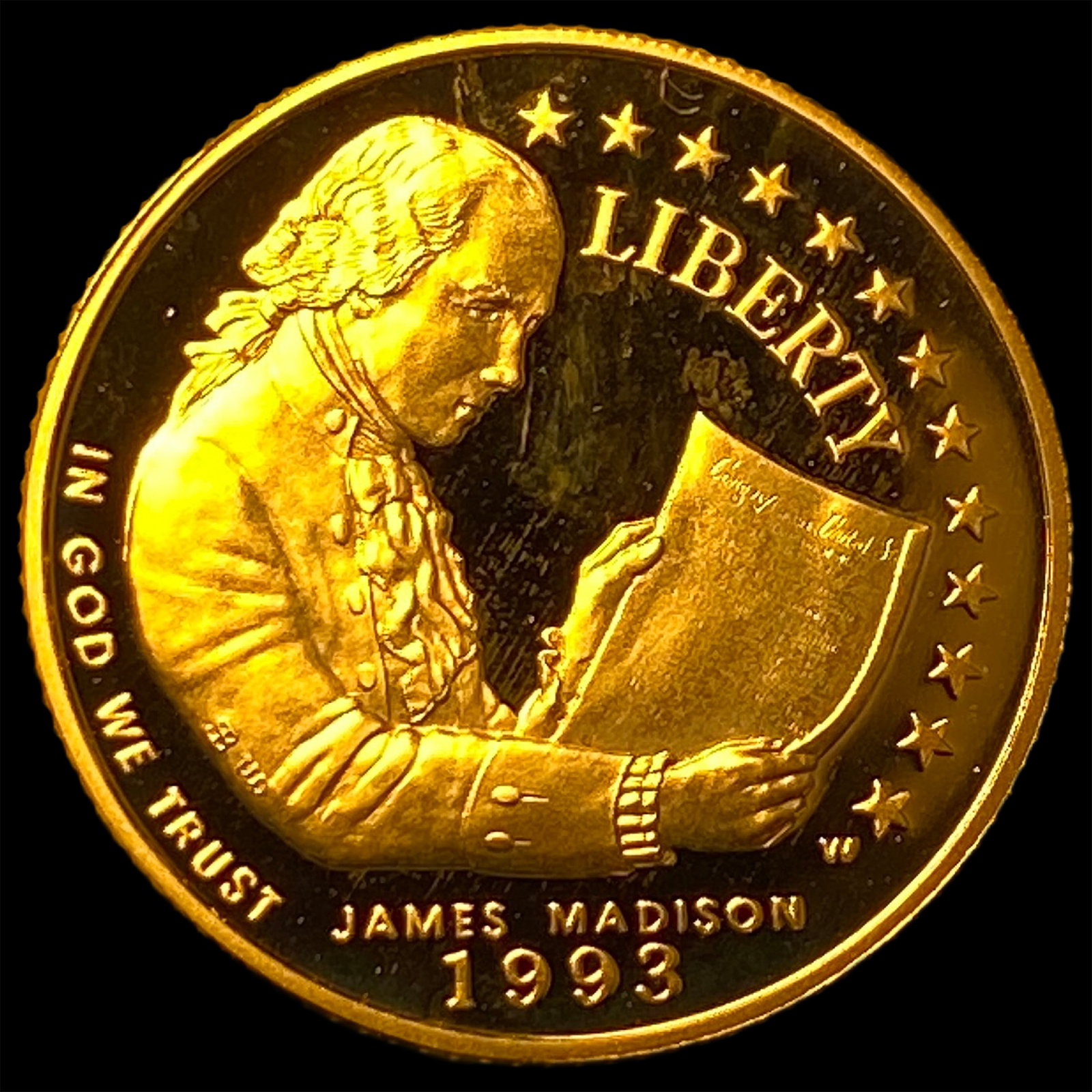 1993-W Gold $5 James Madison Commemorative CHOICE PROOF (1 of 2)