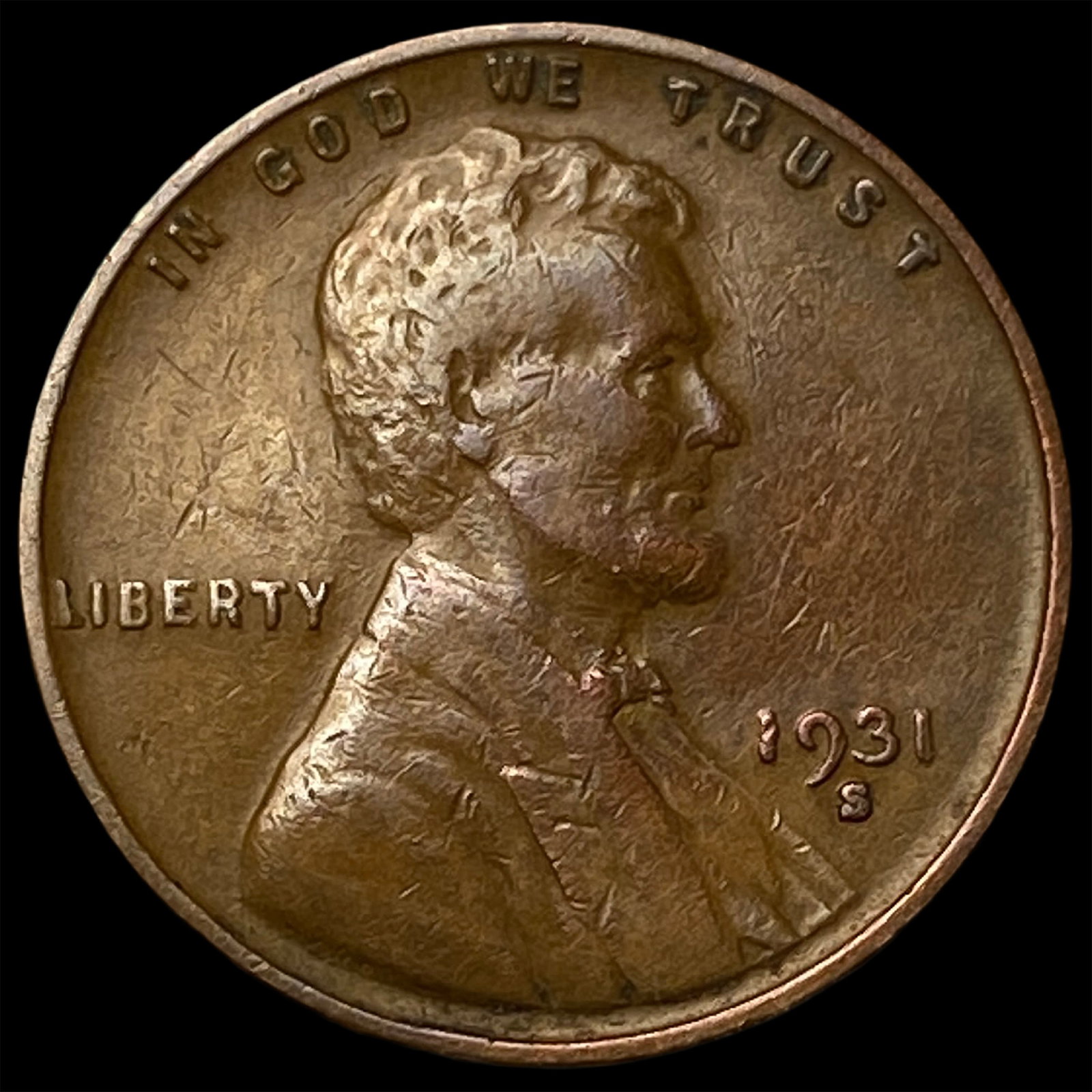 1931-S Lincoln Wheat Cent NEARLY UNCIRCULATED: 1931-S Lincoln Wheat Cent NEARLY UNCIRCULATED