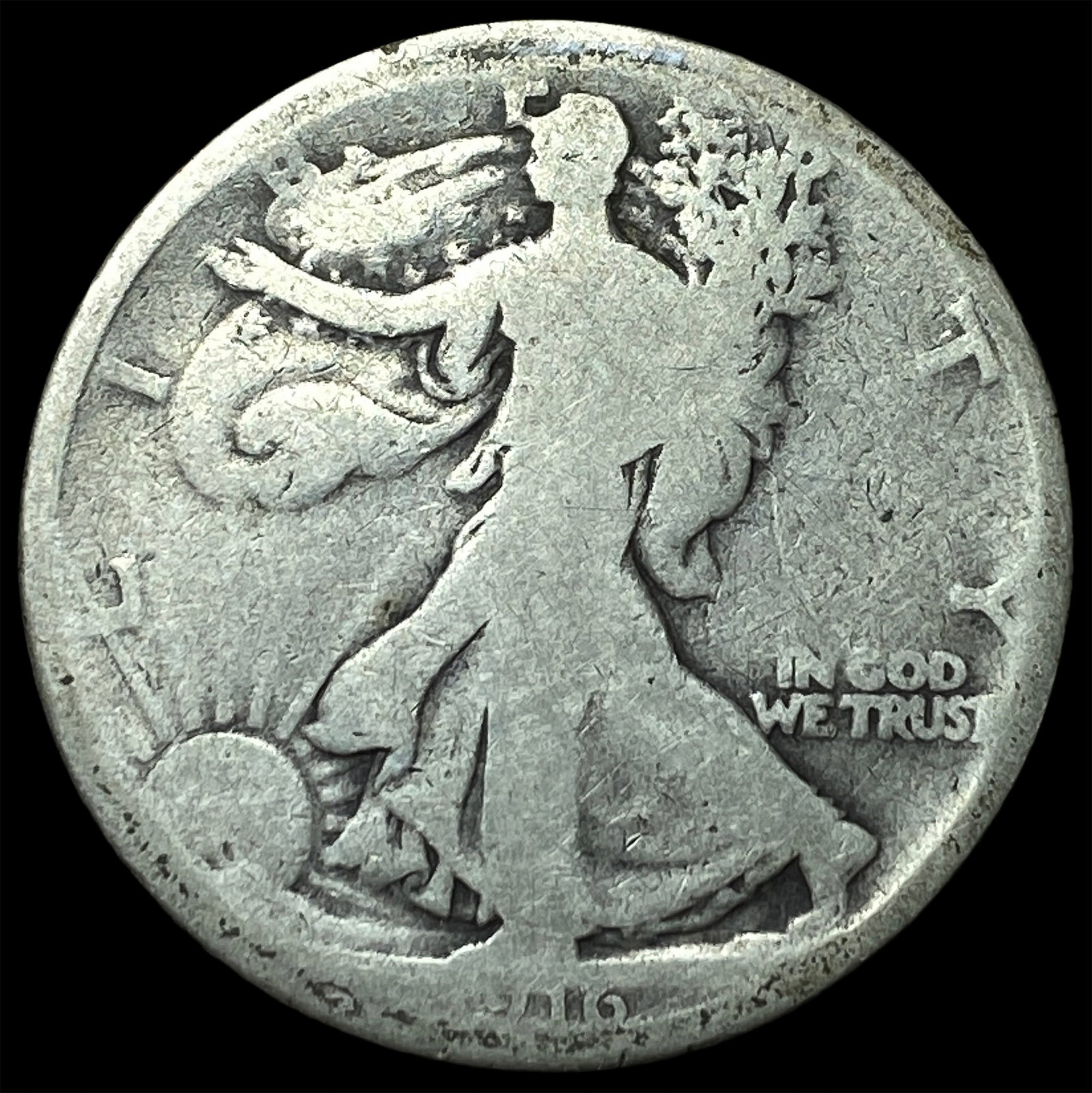 1916 Silver Walking Liberty Half Dollar NICELY CIRCULATED: 1916 Silver Walking Liberty Half Dollar NICELY CIRCULATED