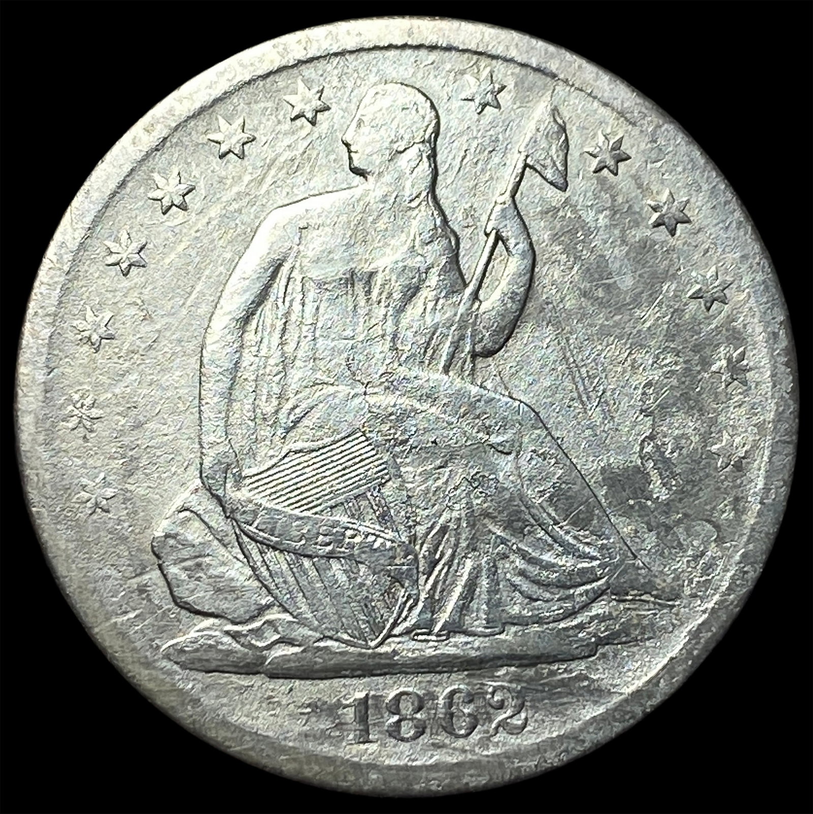 1862-S Silver Seated Liberty Half Dollar HIGH GRADE: 1862-S Silver Seated Liberty Half Dollar HIGH GRADE