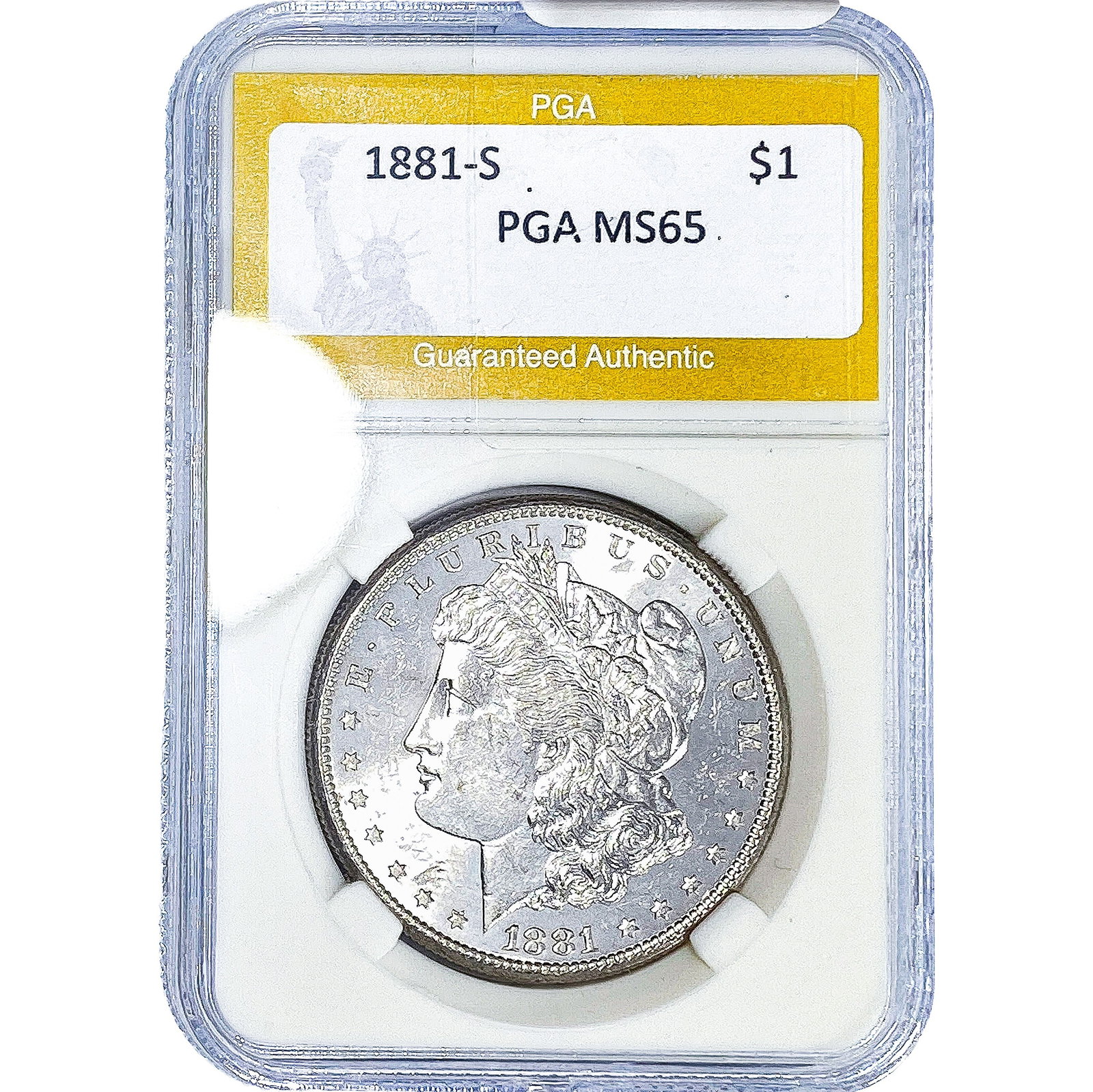 1881-S Morgan Silver Dollar PGA MS65: 1881-S Morgan Silver Dollar PGA MS65