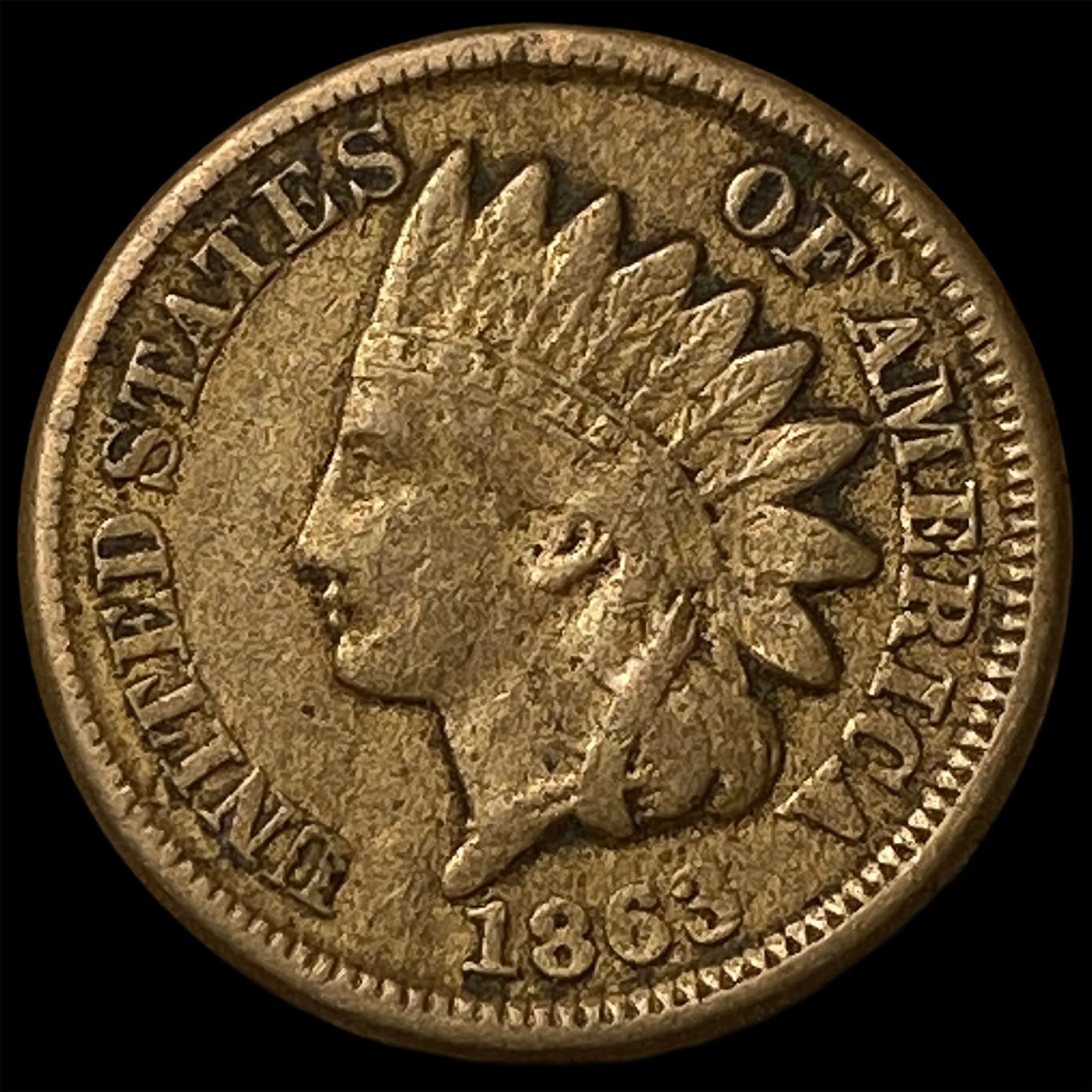1863 Bronze Indian Head Cent LIGHTLY CIRCULATED: 1863 Bronze Indian Head Cent LIGHTLY CIRCULATED